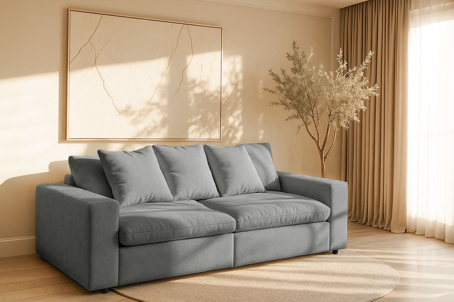 OTTO home 3-Sitzer "Venslev" Lounge-Sofa, mit extra tiefer Sitzfläche und losen Kissen