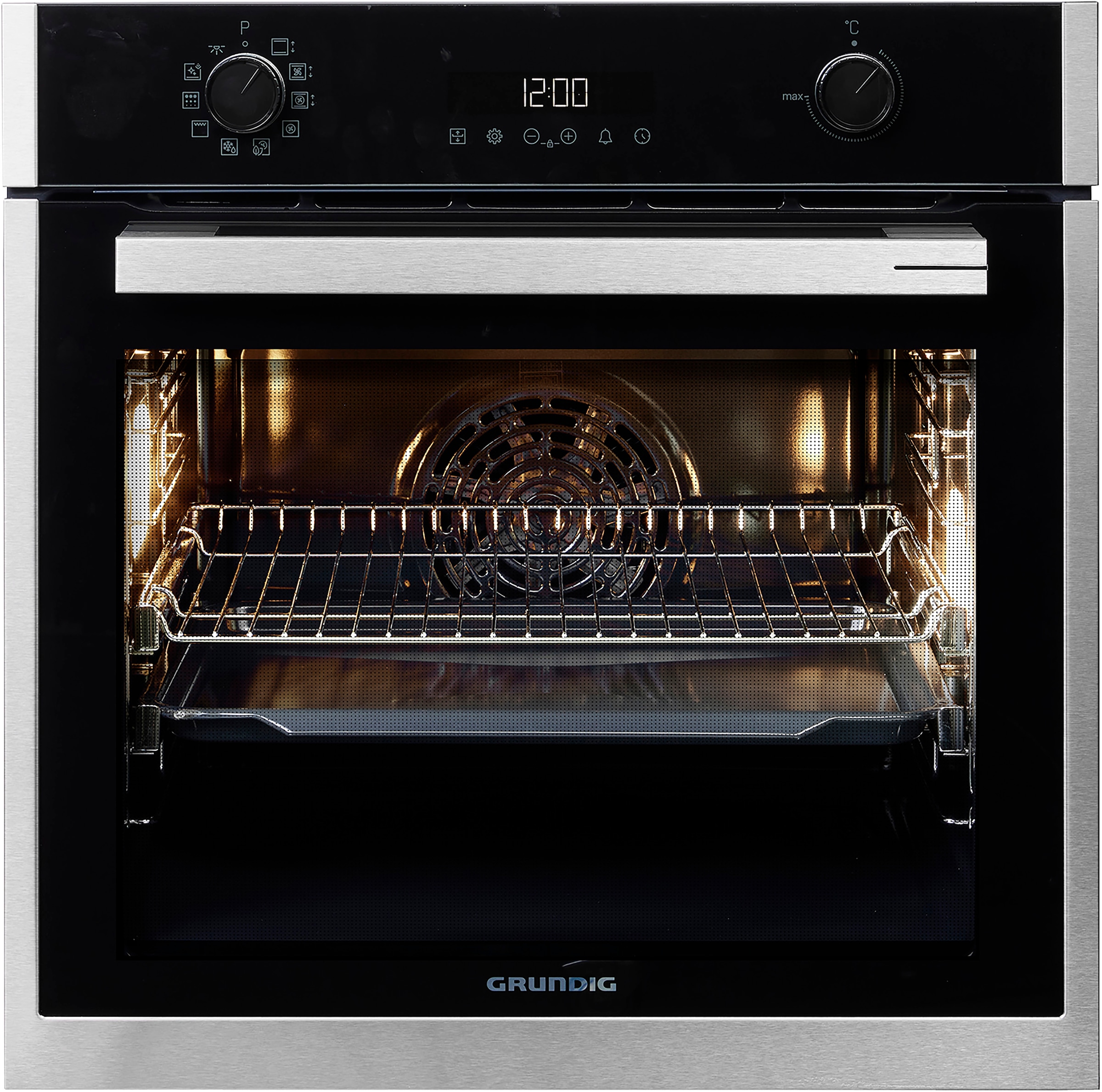 Grundig Pyrolyse Backofen  »GEBM19300BMPF«, mit 2-fach-Teleskopauszug, Pyrolyse-Selbstreinigung