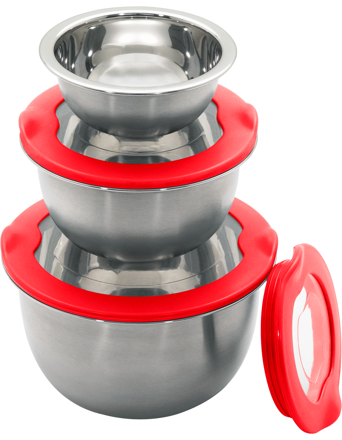 KING Topf-Set »»ESSENTIAL« Aluminium, Induktion, Antihaftbeschichtung«, Aluminiumguss, (Set, 51 tlg., 2 Töpfe, 1 Stieltopf, 3 Glasdeckel, 1 Besteck-Set + Etui), 3 Pfannen, 4 Küchenmesser, 1 Schneidebrett, 3 Vorratsdosen mit Deckel