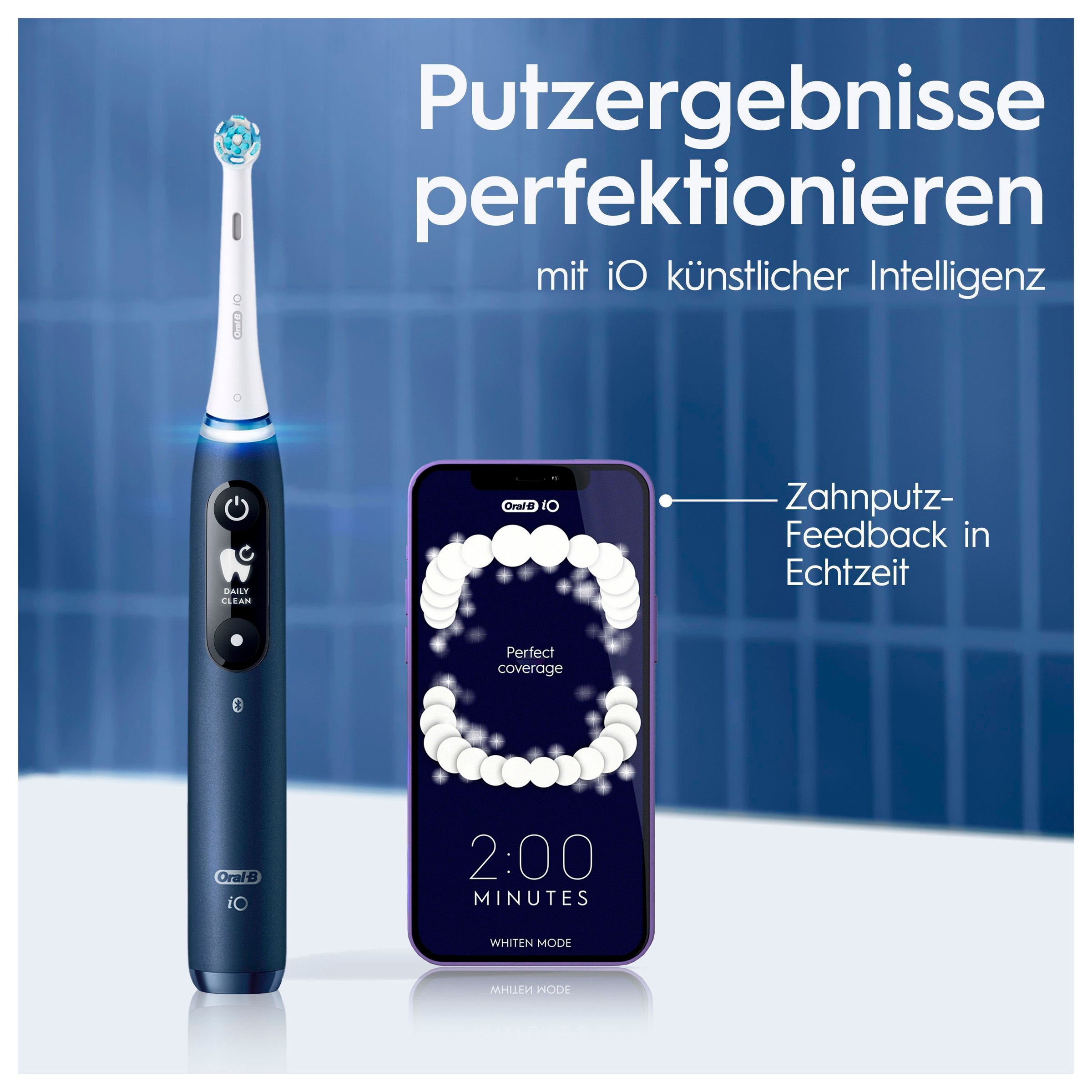 Oral-B Elektrische Zahnbürste »iO 7«, 2 St. Aufsteckbürsten, mit Magnet-Technologie, Display, 5 Putzmodi, Reiseetui