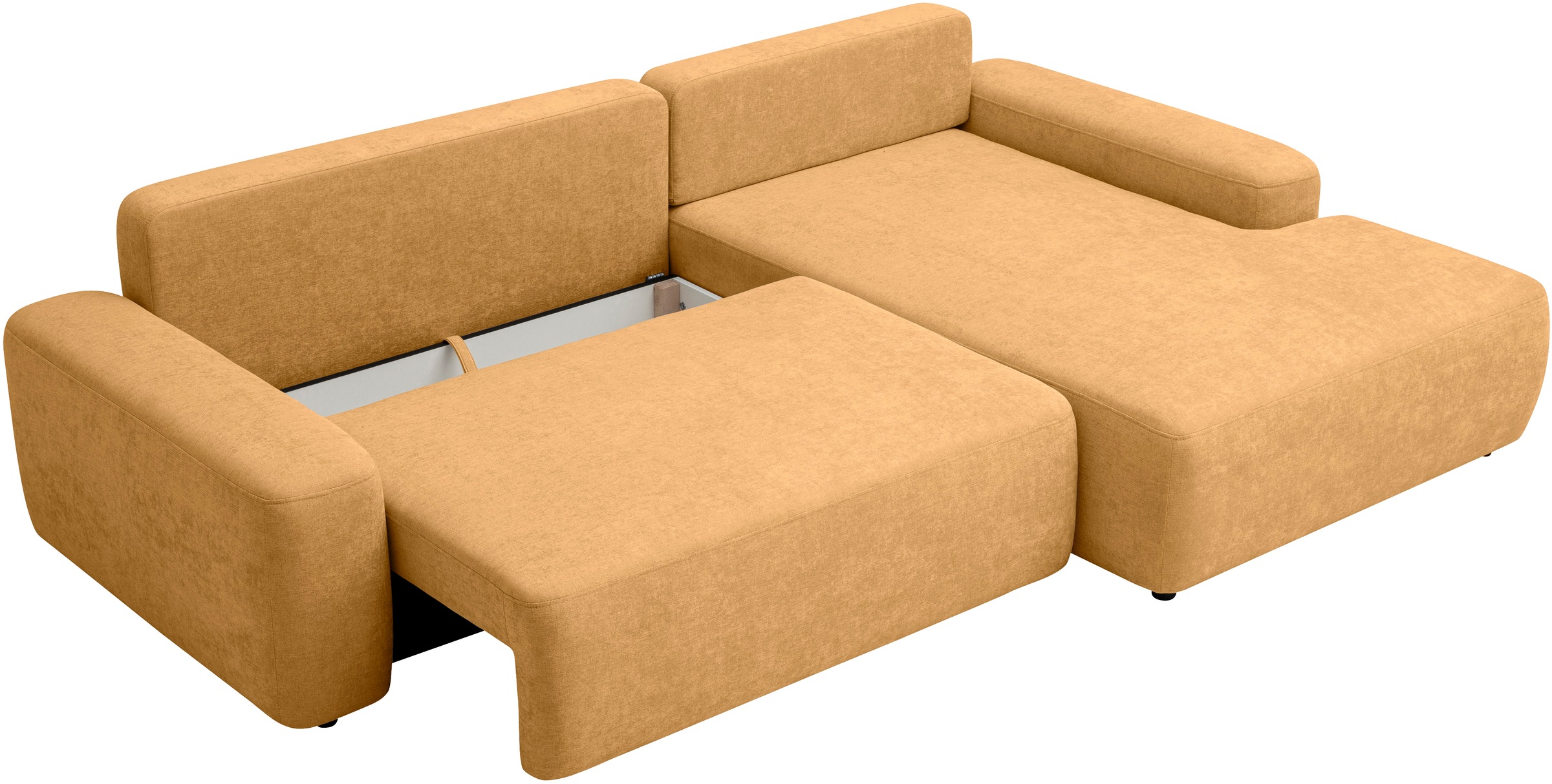 INOSIGN Ecksofa »TORGE (264cm), Schlafsofa in Cord, Samtvelours o Struktur fein, L-Form«, Schlaffunktion, Bettkasten, Liegefläche: 125/210 cm