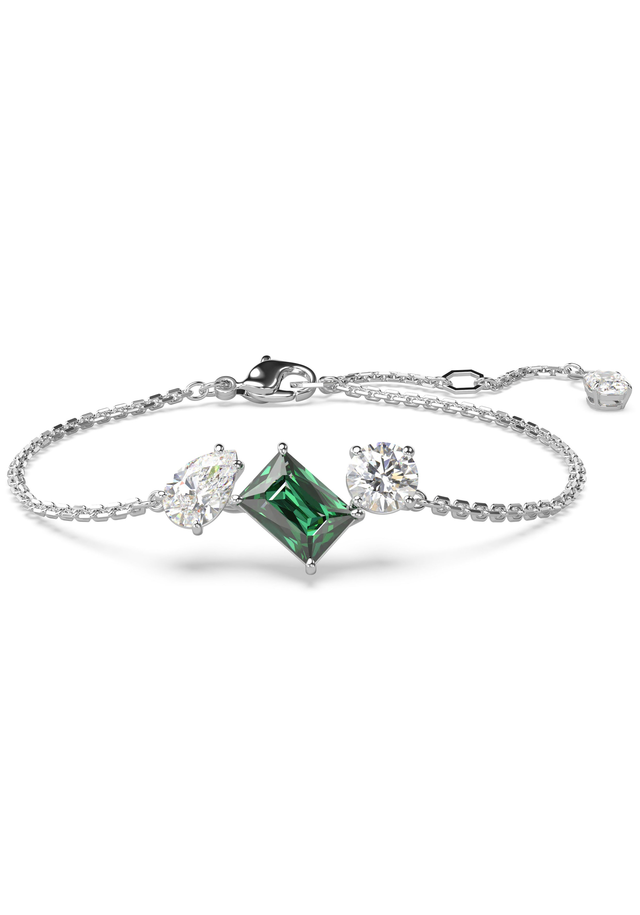 Armband SWAROVSKI "MESMERA" Gr. M, grün (metallfarben, kristallweiß, grün, kristallweiß, grün), Armbänder, Damen, M, Metall, Armband, mit Zirkonia (synth.) 2