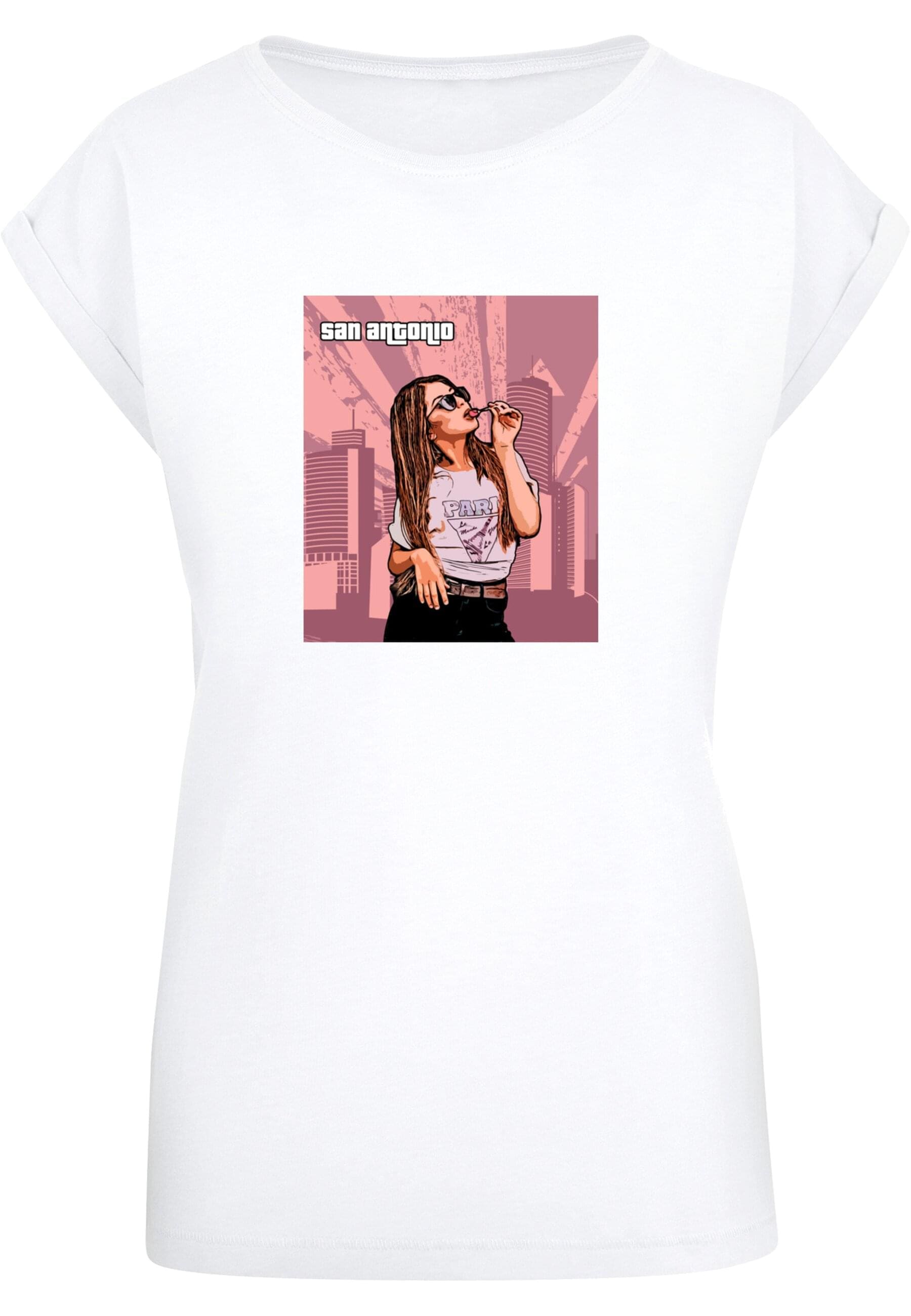 Merchcode T-Shirt "Merchcode Damen Ladies Grand - San Antonio Extended Shou günstig online kaufen