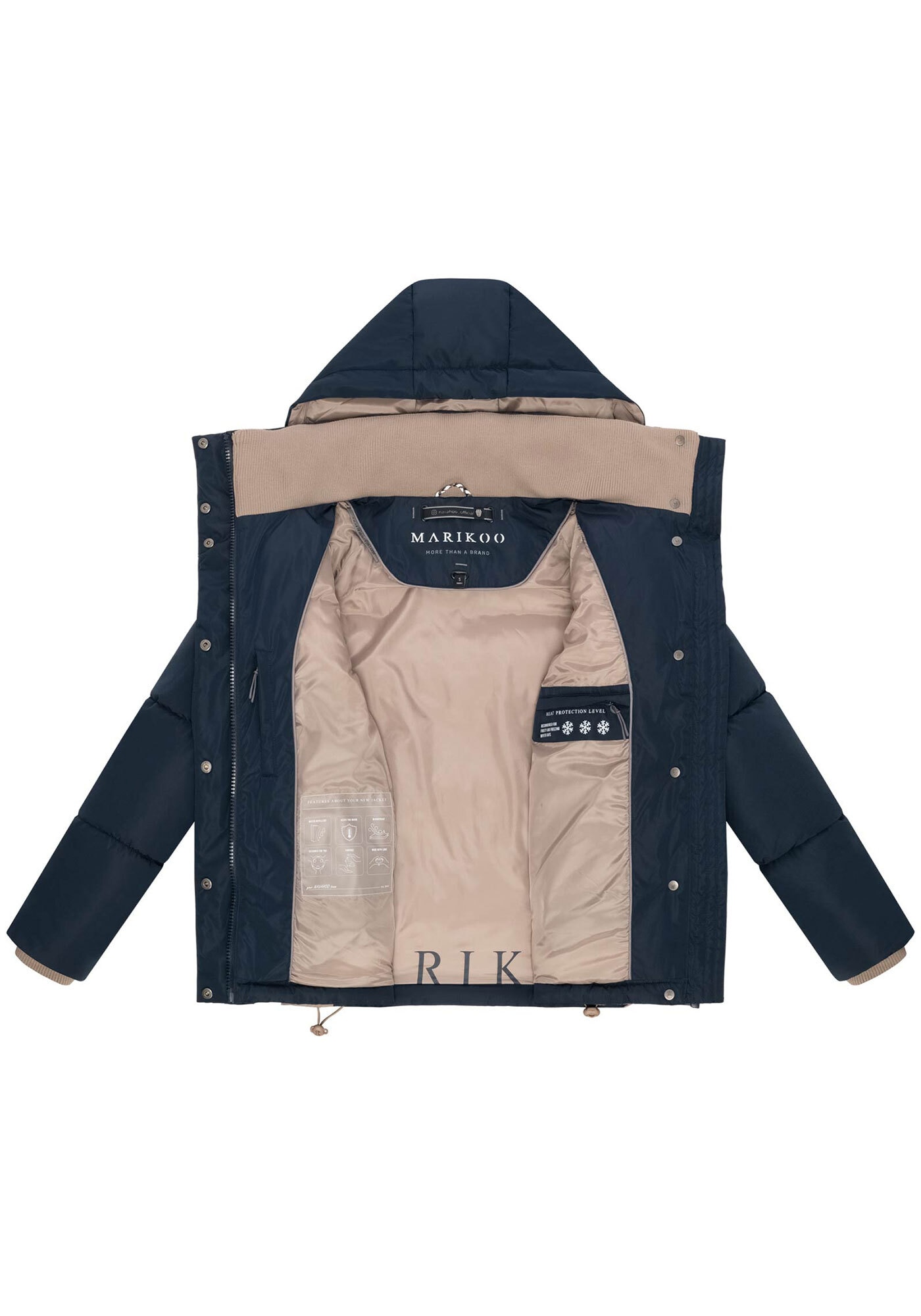 Marikoo Winterjacke »Omariaa« mit abnehmbarer Kapuze und hochschließendem Kragen