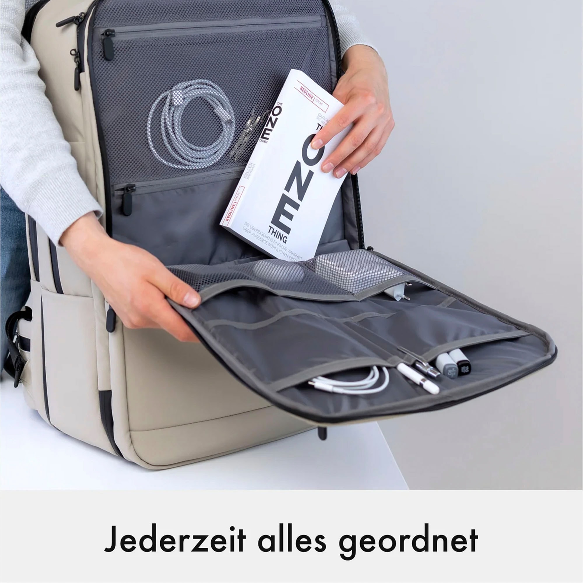 onemate Reiserucksack »grau«, erweiterbar; mit Laptopfach; aus recycelten  PET-Flaschen kaufen | BAUR