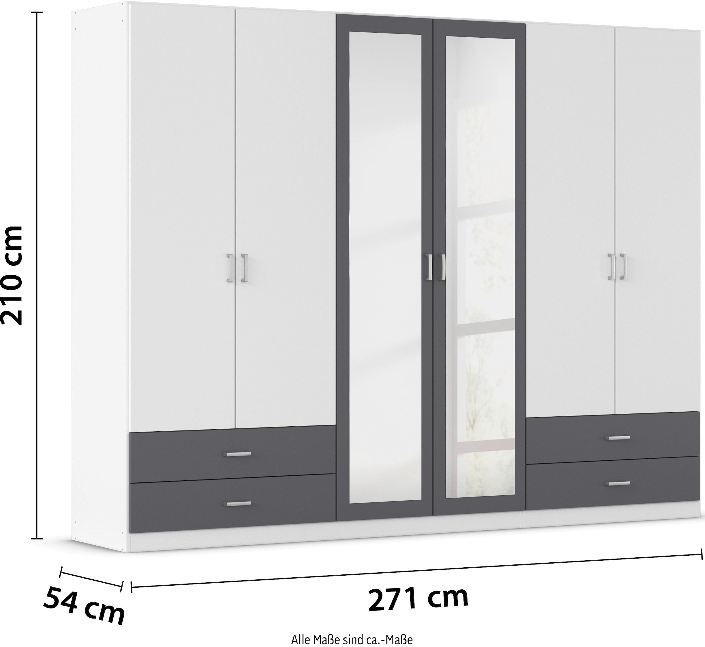 rauch Drehtürenschrank »Borbona«, Kleiderschrank Schrank Garderobe Wäscheschrank BORBONA in 2 Breiten