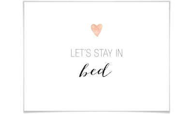 Poster »Let's stay in bed«, Schriftzug, (1 St.)