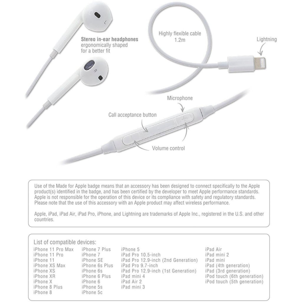 4smarts Smartphone-Headset »Stereo Lightning Melody 2«