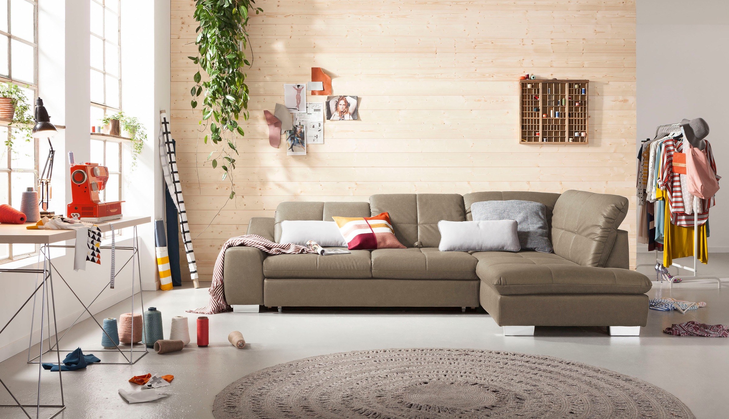 Set One by Musterring SO 1200 Corner Sofa Beige 6