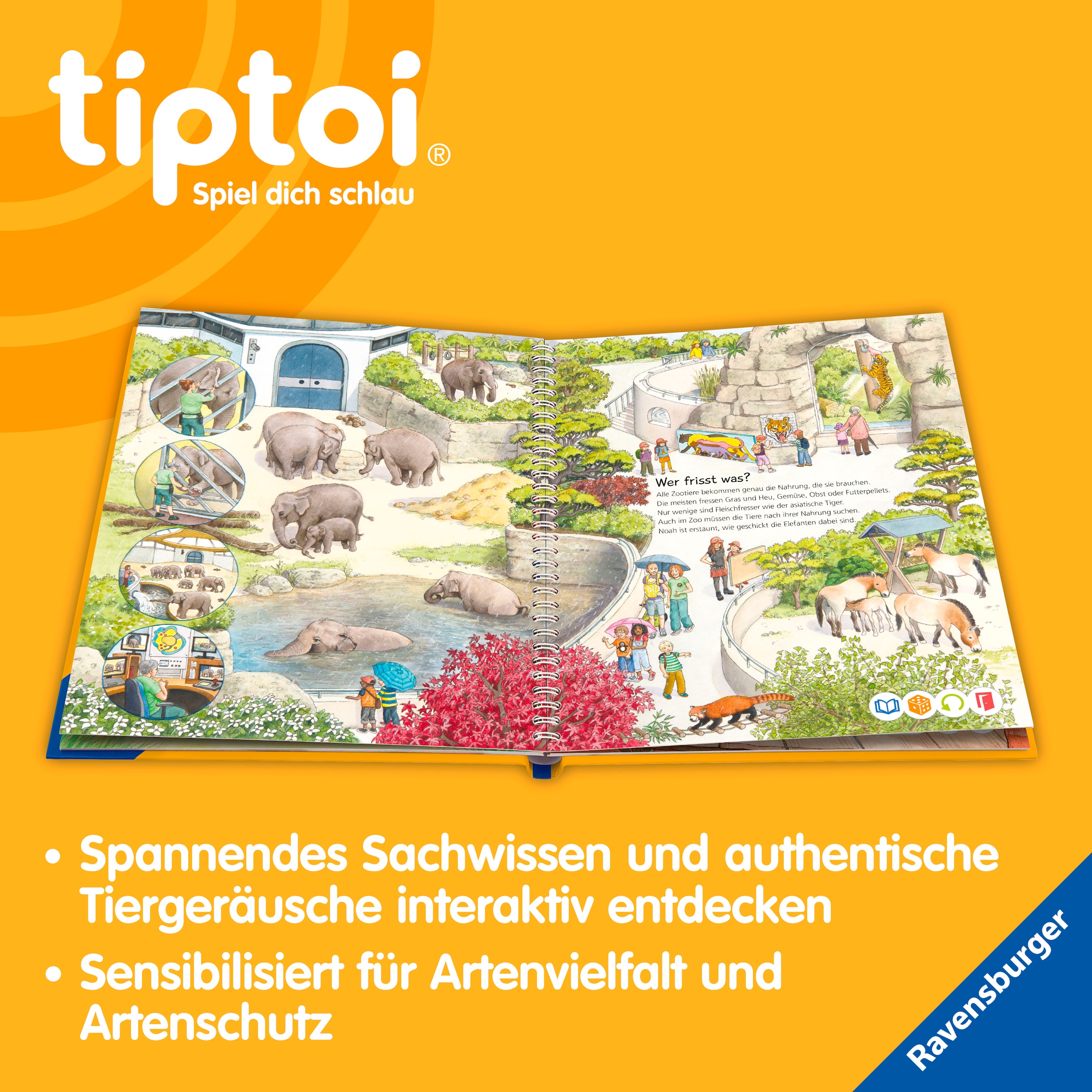 Ravensburger Buch »tiptoi® Wieso? Weshalb? Warum? - Tiere im Zoo«, Made in Europe