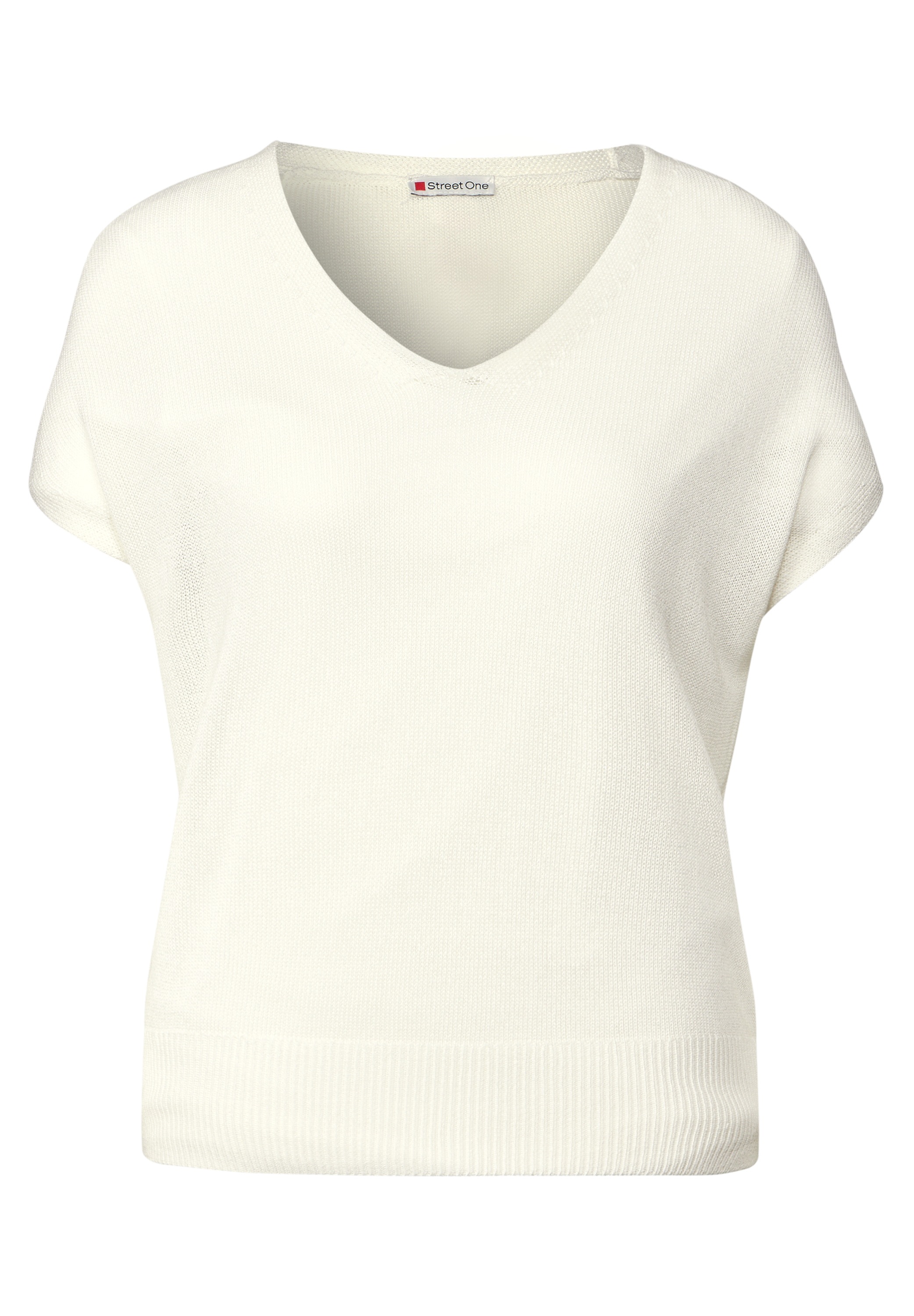 STREET ONE Strickpullover, mit abgerundetem V-Ausschnitt