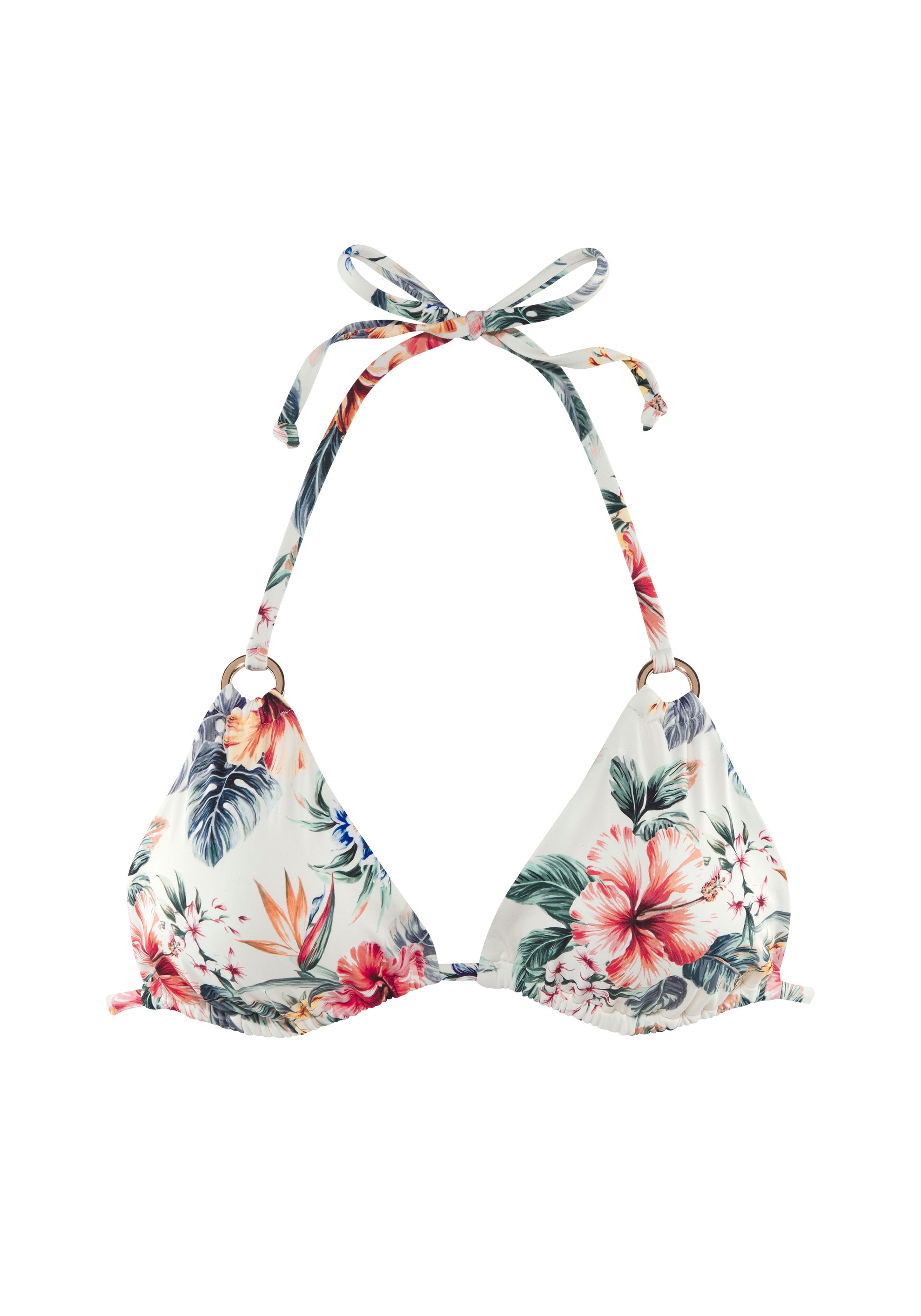 LASCANA Triangel-Bikini-Top "Salsa", Goldfarbene Zierringe günstig online kaufen