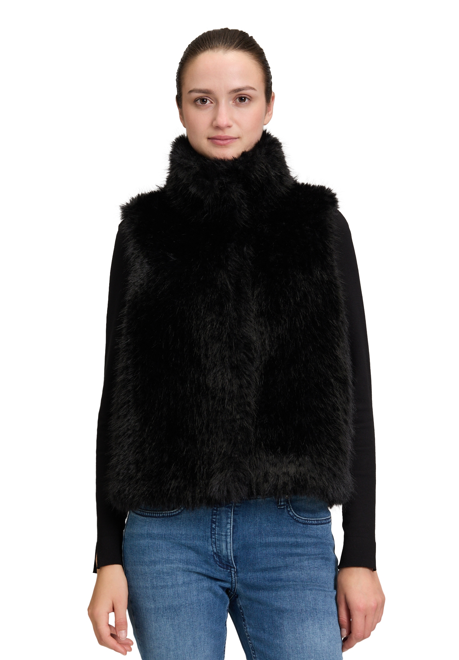 Amber & June Plüschweste "Damen mit Kragen" günstig online kaufen