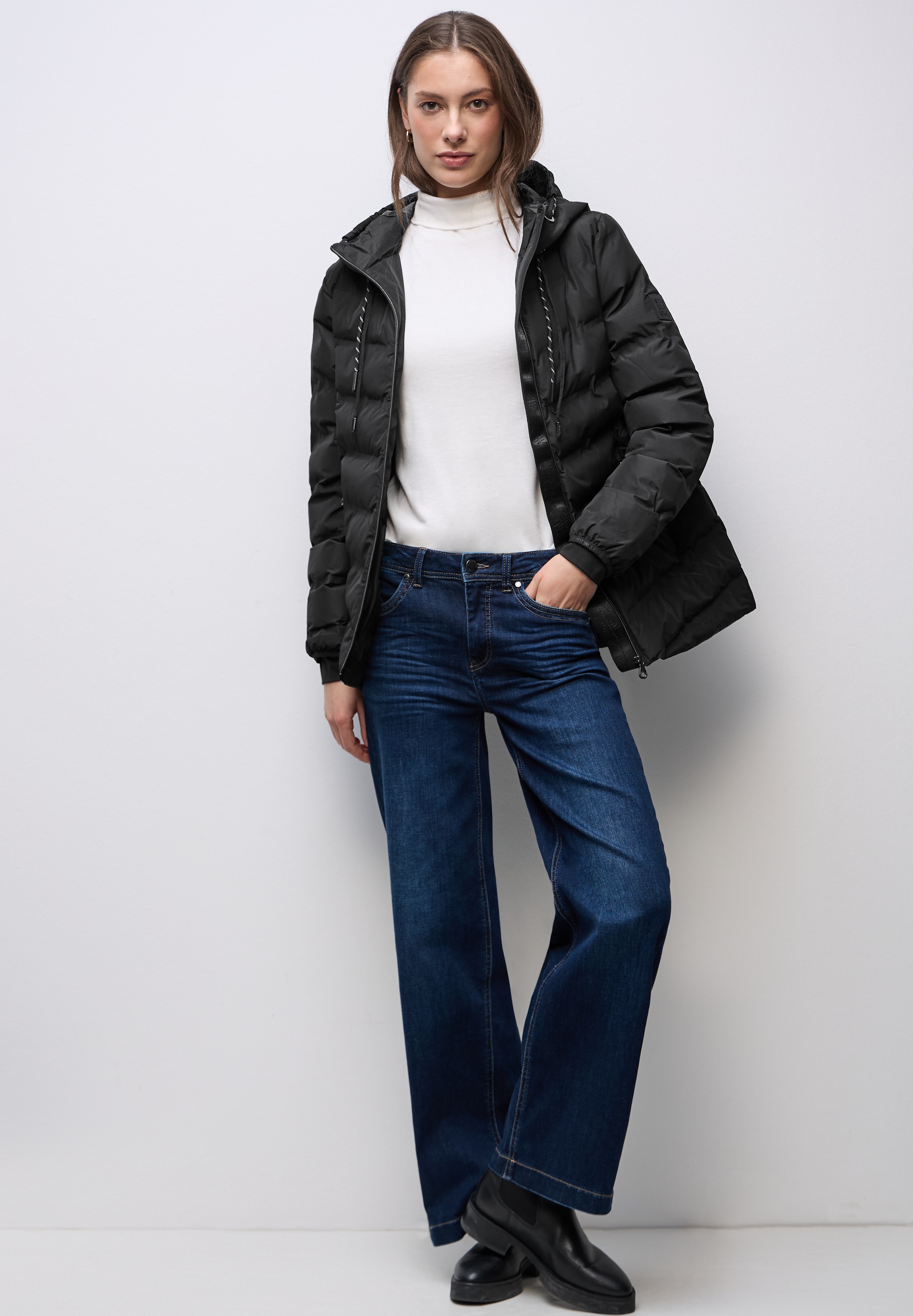 STREET ONE Steppjacke mit Kapuze mit Kapuze mit Tunnelzugband