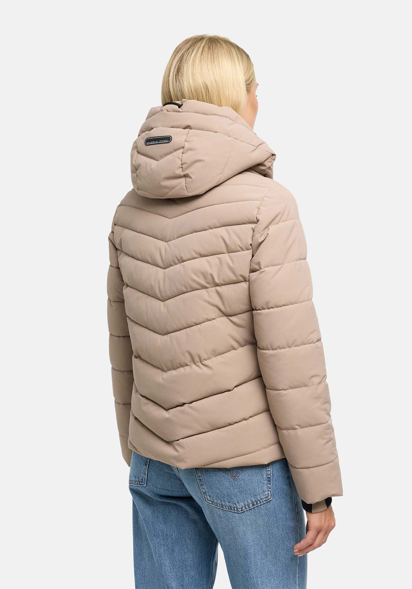 Marikoo Winterjacke »Nobiruu« mit Kapuze Winterjacke mit Kapuze und diagonaler Steppoptik