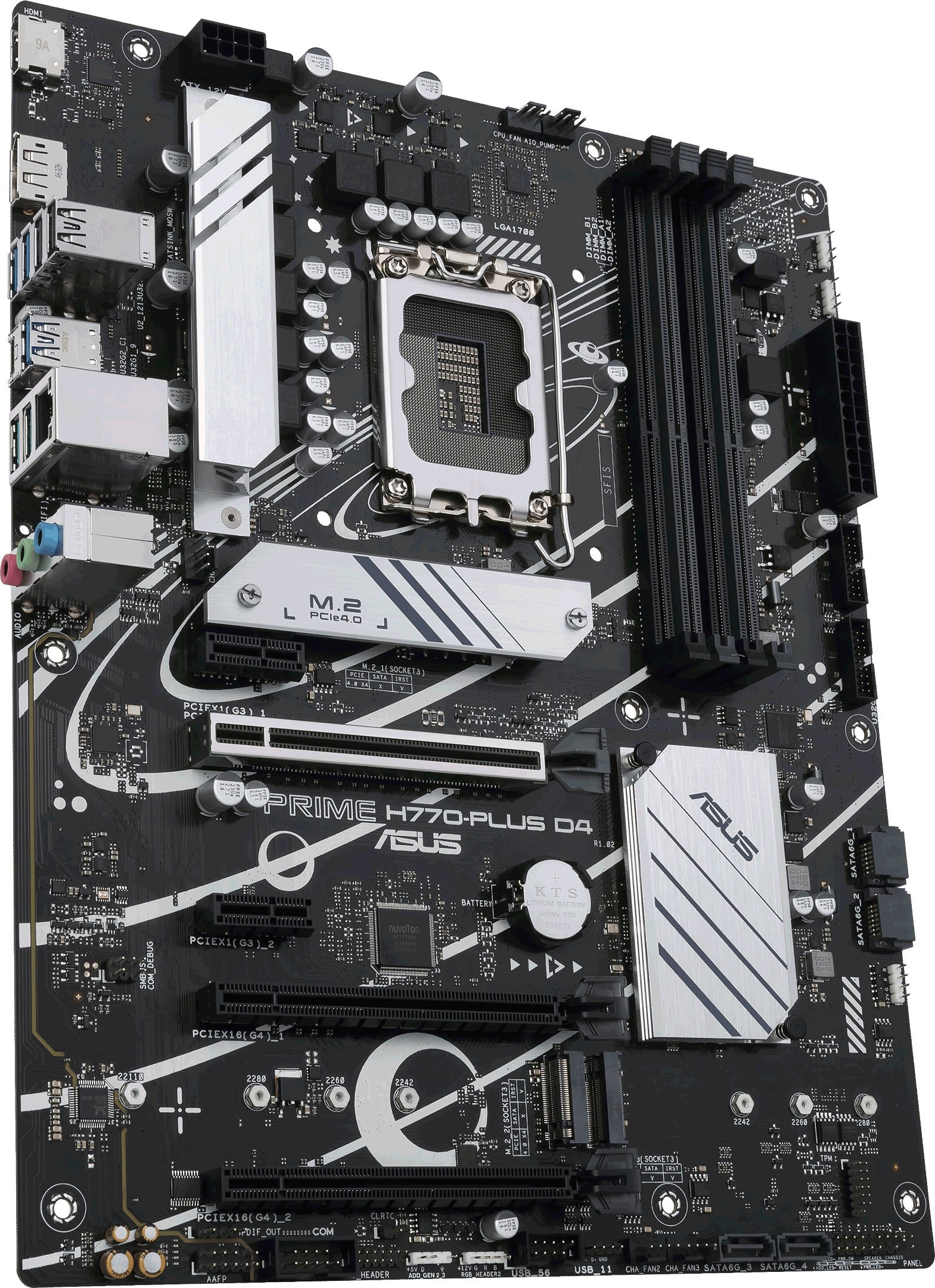 Asus Mainboard »PRIME H770-PLUS D4«, Intel H770, ATX, DDR4 Speicher, 3x PCIe 4.0 M.2, Thunderbolt 4