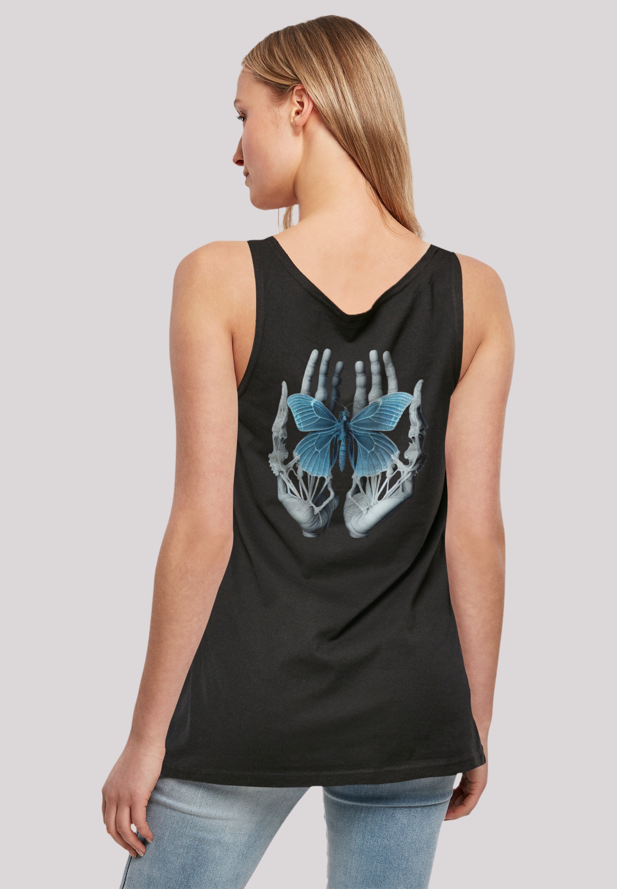 Black Friday F4NT4STIC T-Shirt »Skelett Hände Schmetterling«, Print | BAUR
