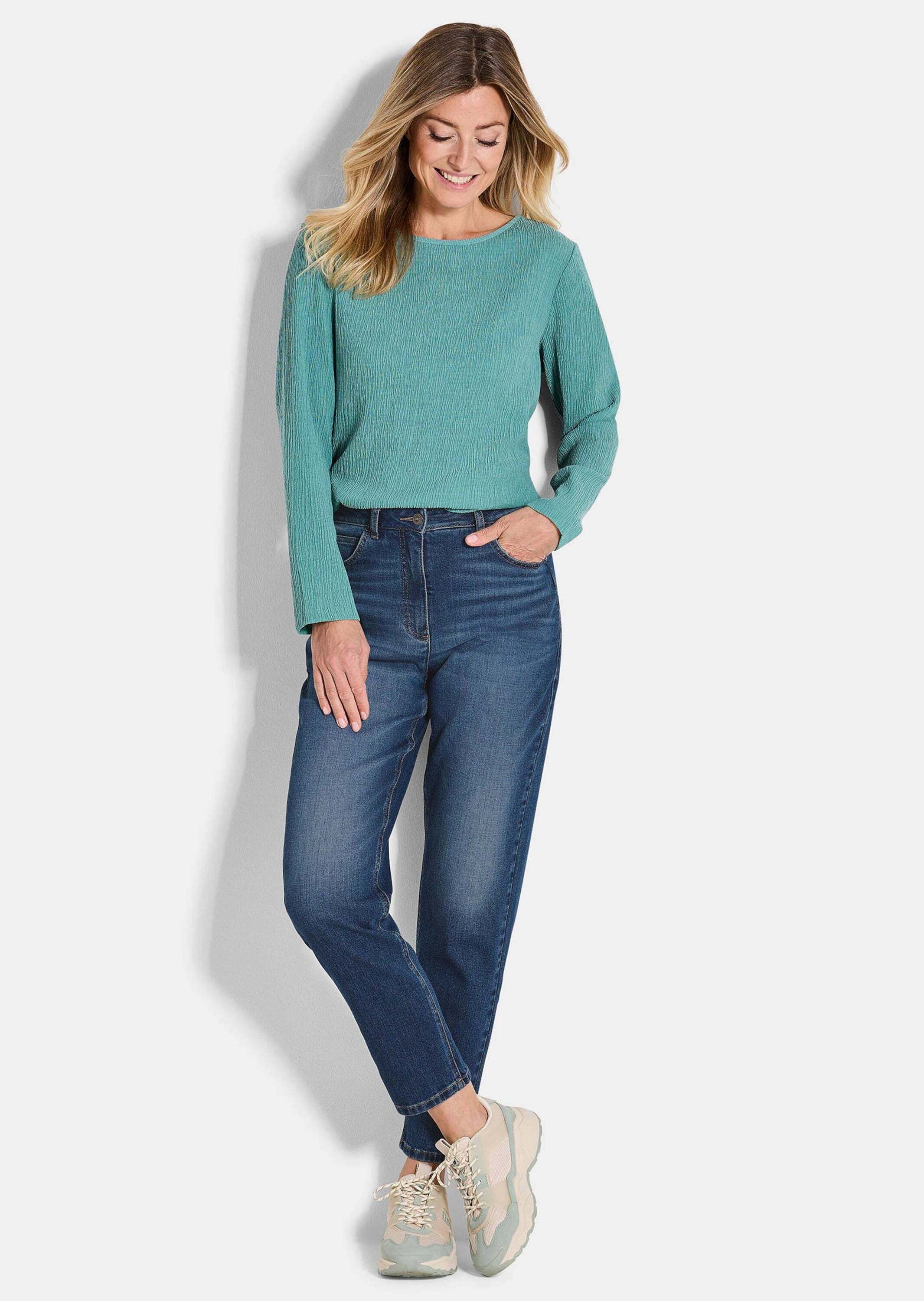 GOLDNER Regular-fit-Jeans "Kurzgröße Mom Jeans SARA aus Baumwoll-Stretch" günstig online kaufen