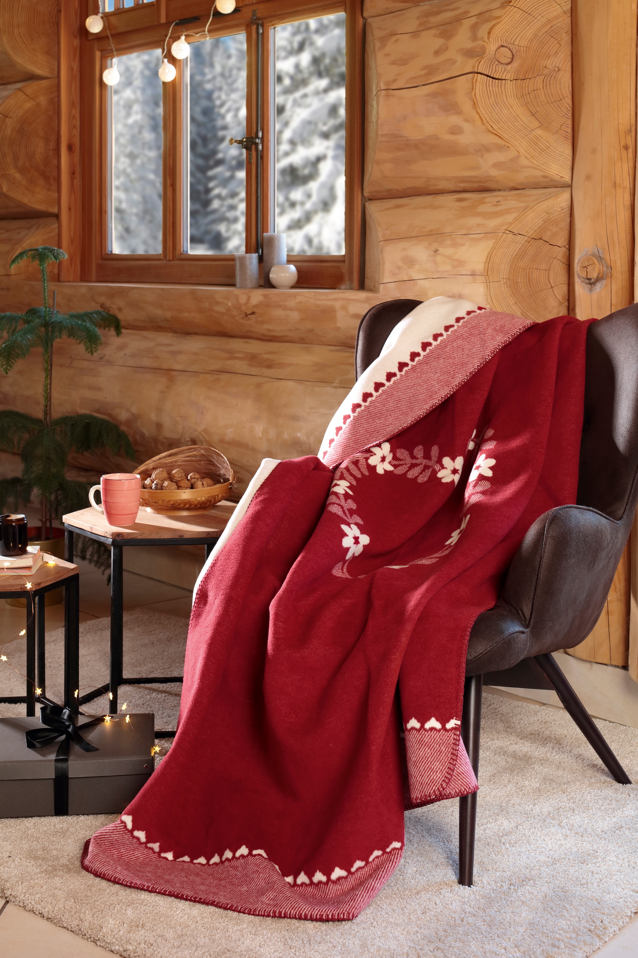 Biederlack Wohndecke »Wohndecke Heartwarming«, im romantischen Design