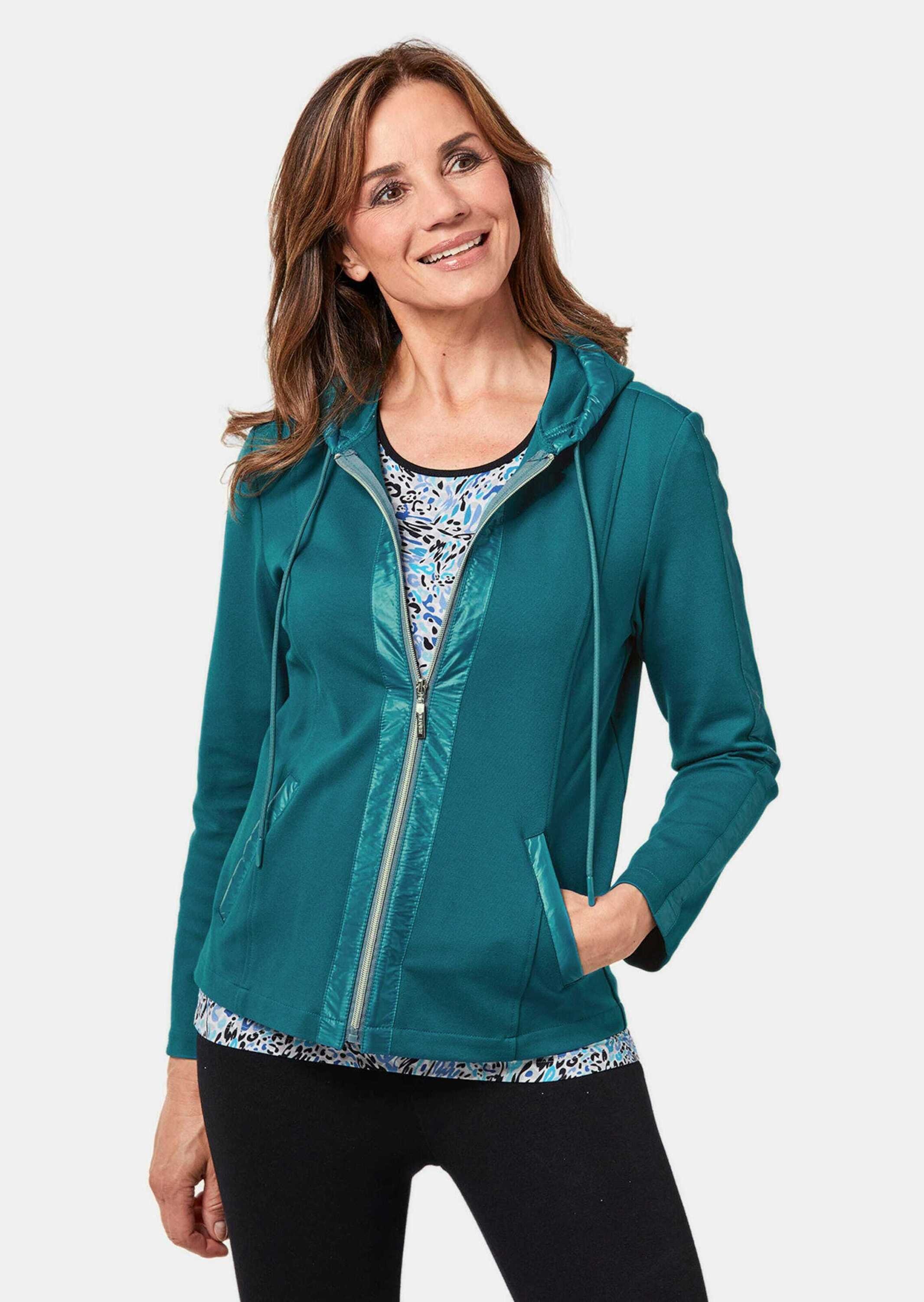 GOLDNER Kurzjacke "Kurzgröße bequeme Freizeitjacke mit Kapuze" Nylondetails günstig online kaufen