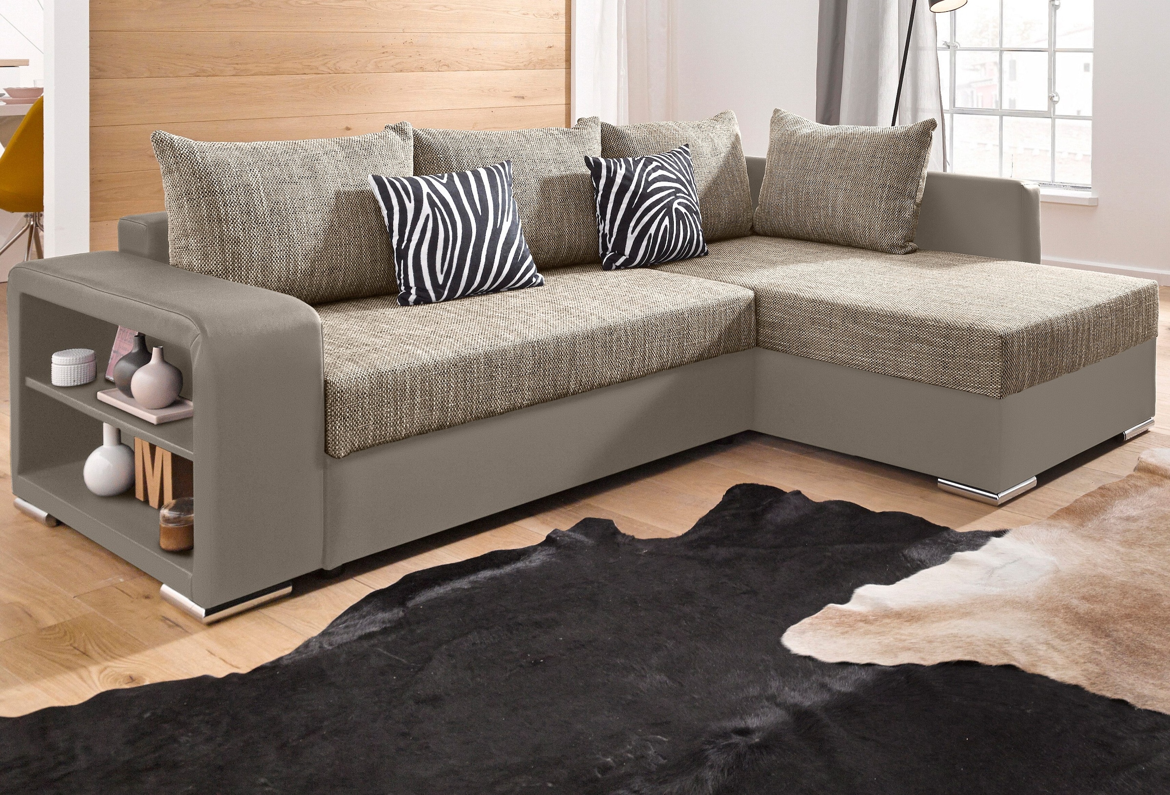 COLLECTION AB Ecksofa »John L-Form«, mit Bettfunktion, wahlweise mit Federkern