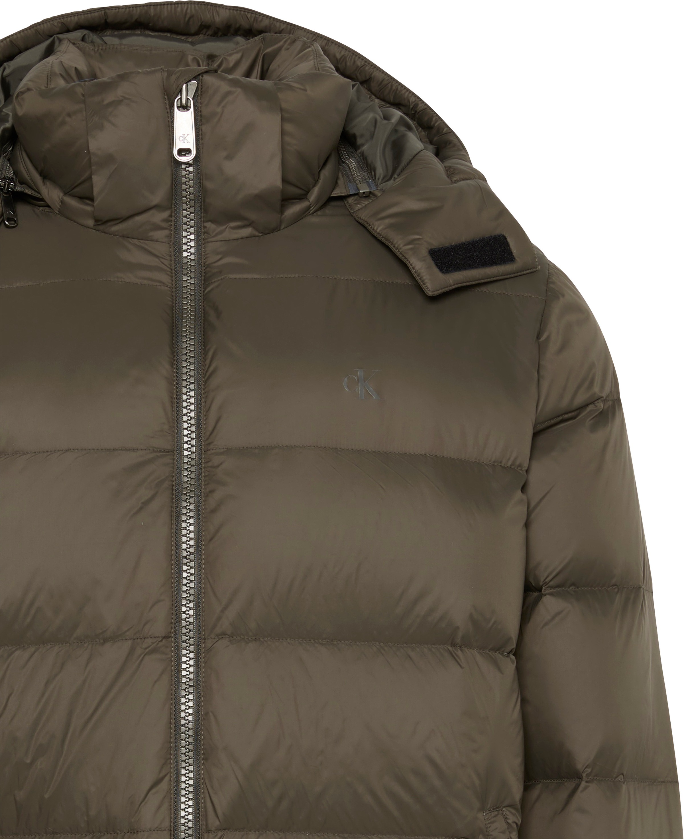 Calvin Klein Jeans Steppmantel »LS NYLN ZP OFF HD DW«, Mit Rundhalsausschnitt