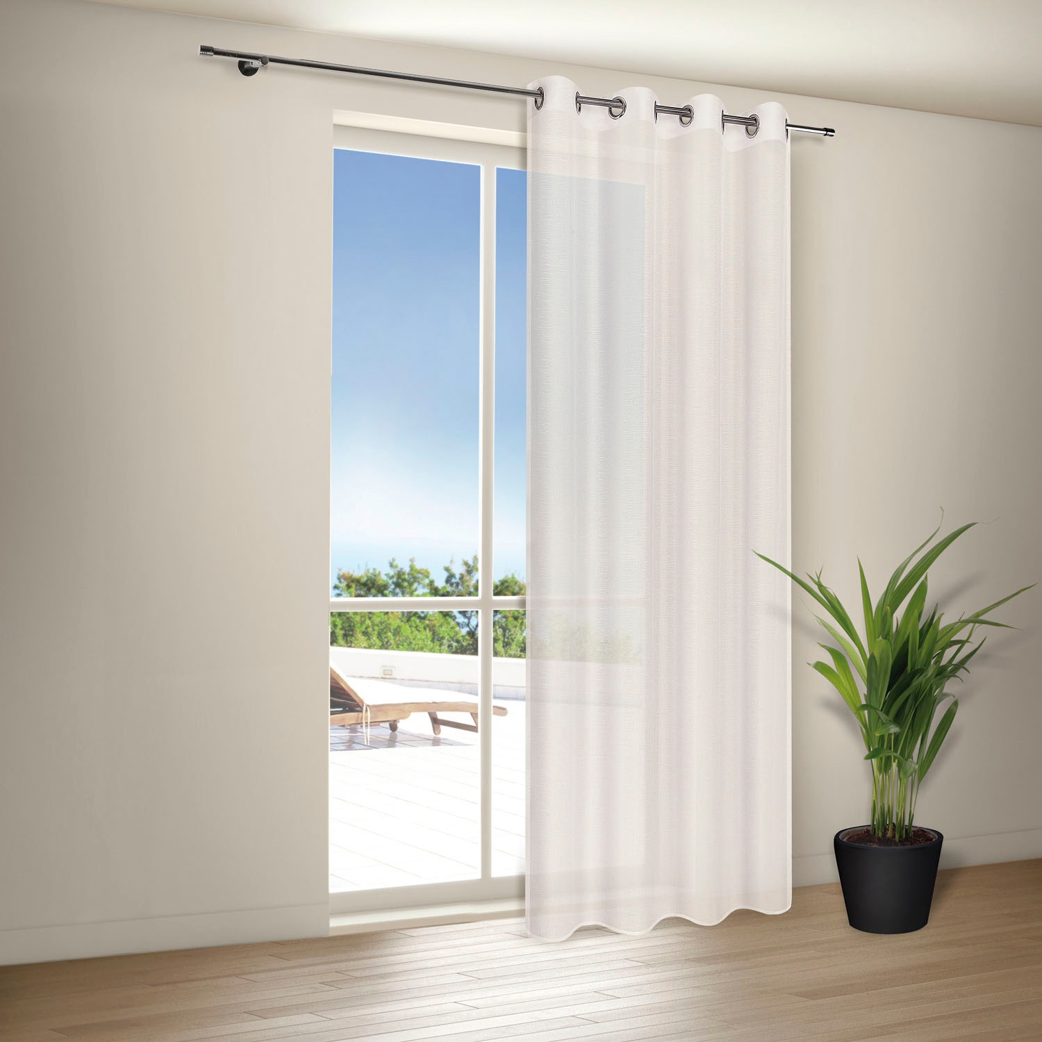 Gerster Gardine "Elena" Ösen 1 Stk. tlg. Ösenschal uni mit Ösen günstig online kaufen