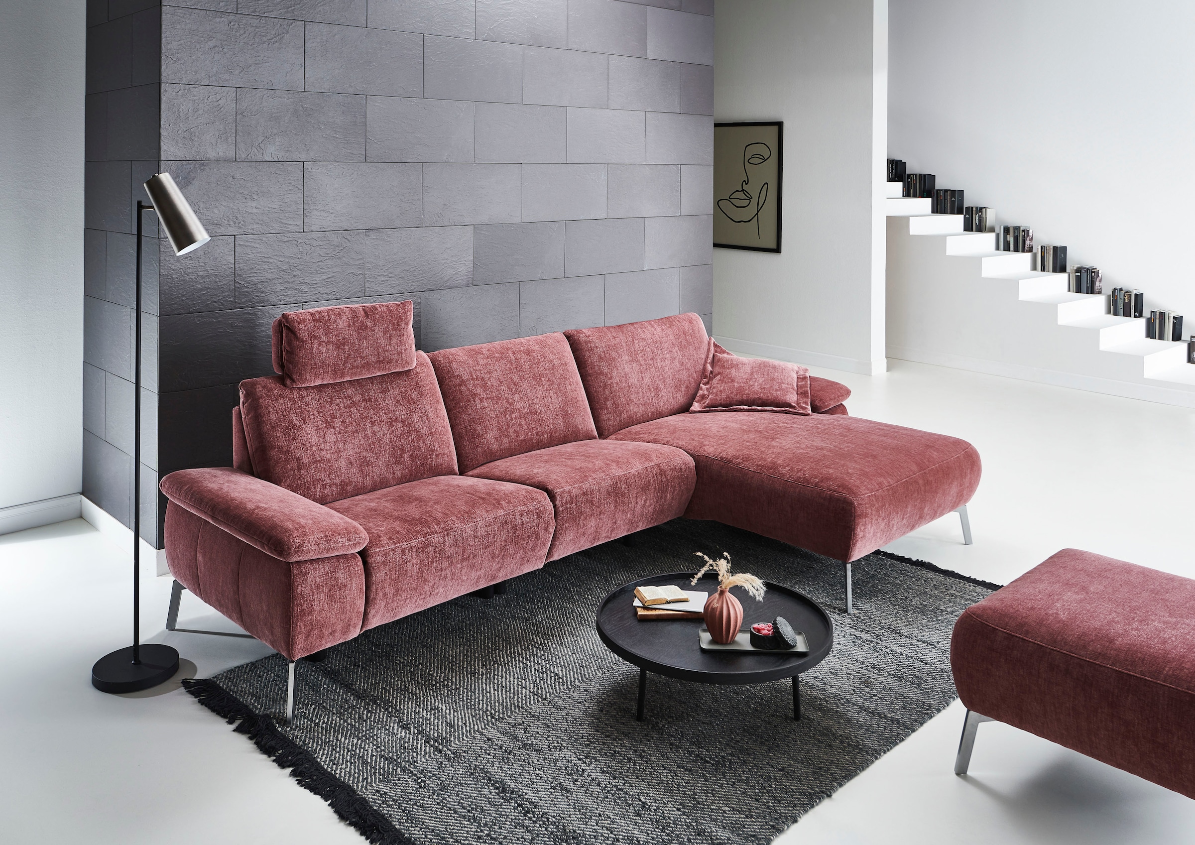 INOSIGN Ecksofa "Bellini L-Form", teilmotorische Relaxfunktion an 1 Element günstig online kaufen