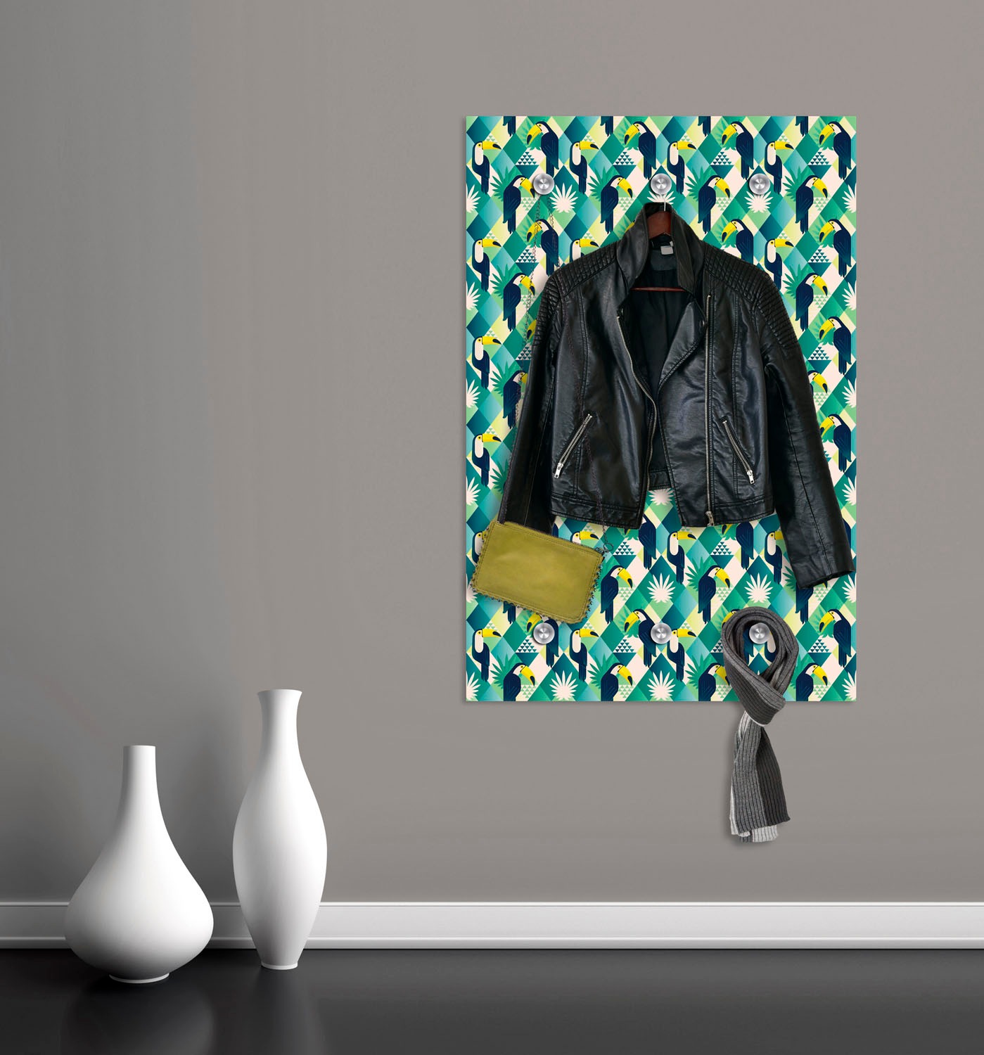 queence Garderobenleiste "Papagei" mit 6 Haken, 80 x 120 cm günstig online kaufen