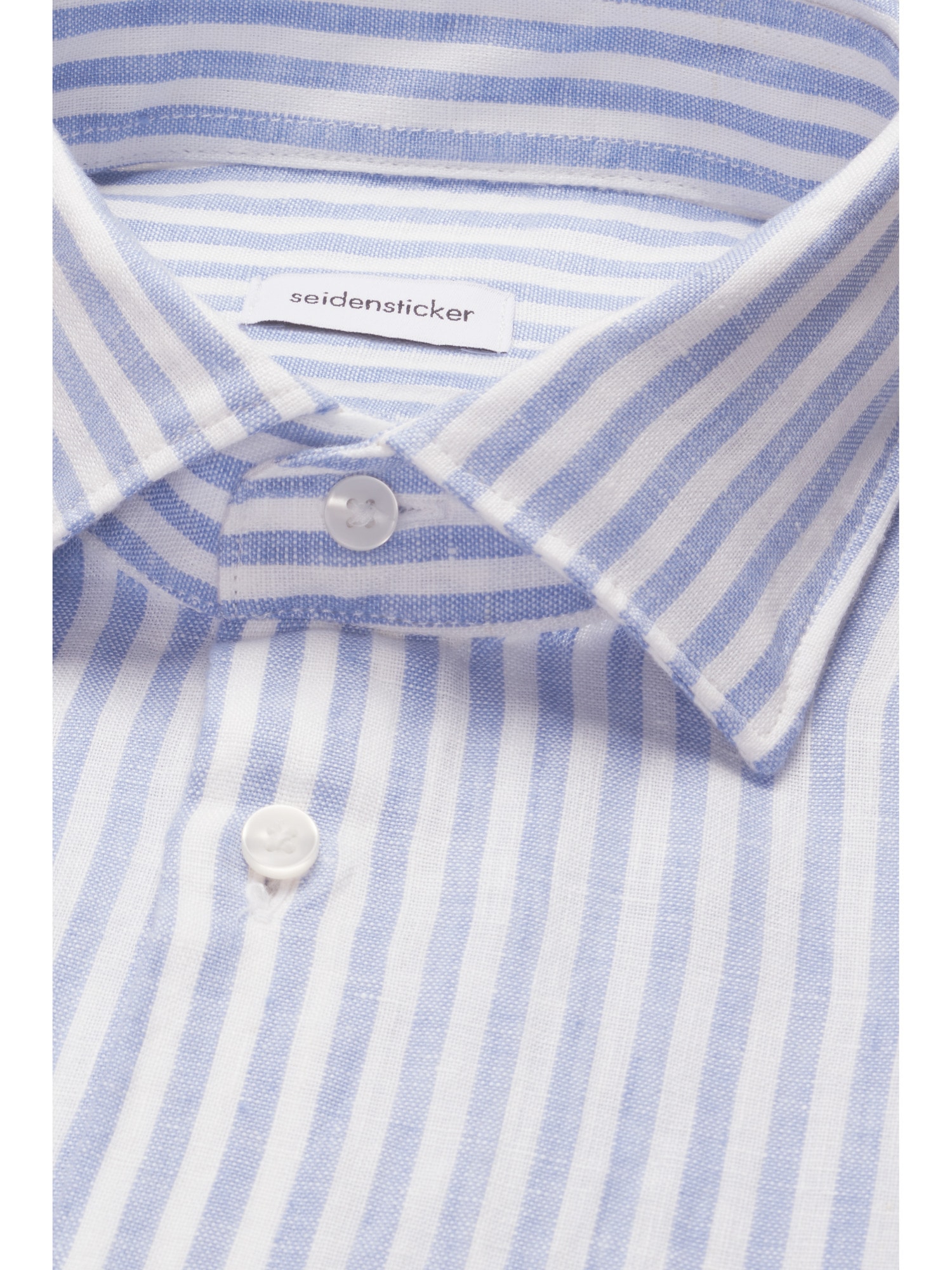 seidensticker Leinenhemd »Schwarze Rose« Shaped 1/2 Kentkragen Gestreift