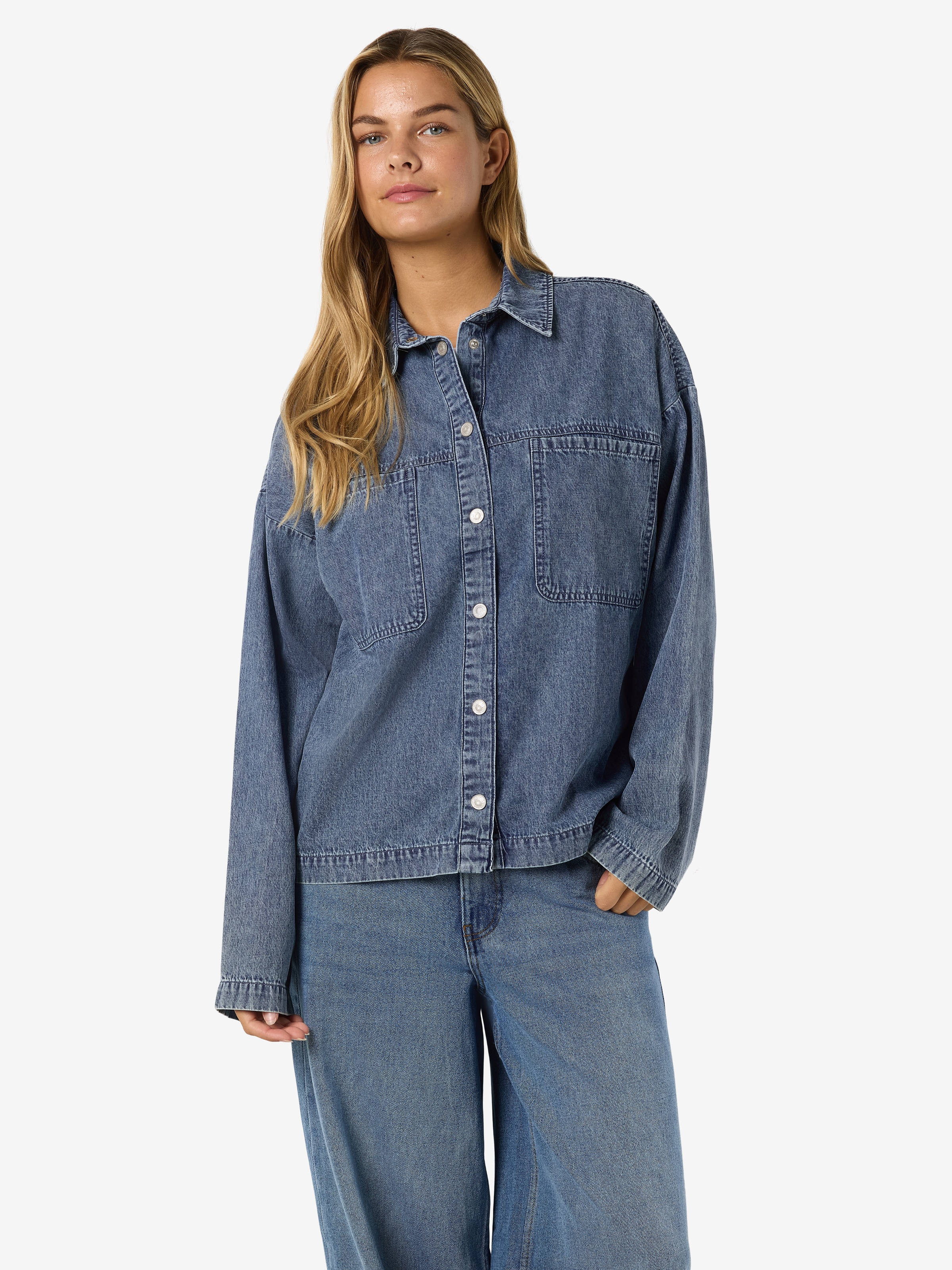 Noisy may Jeansbluse "NMENZA L/S OVERSIZE SHIRT MG004MB NOOS" günstig online kaufen