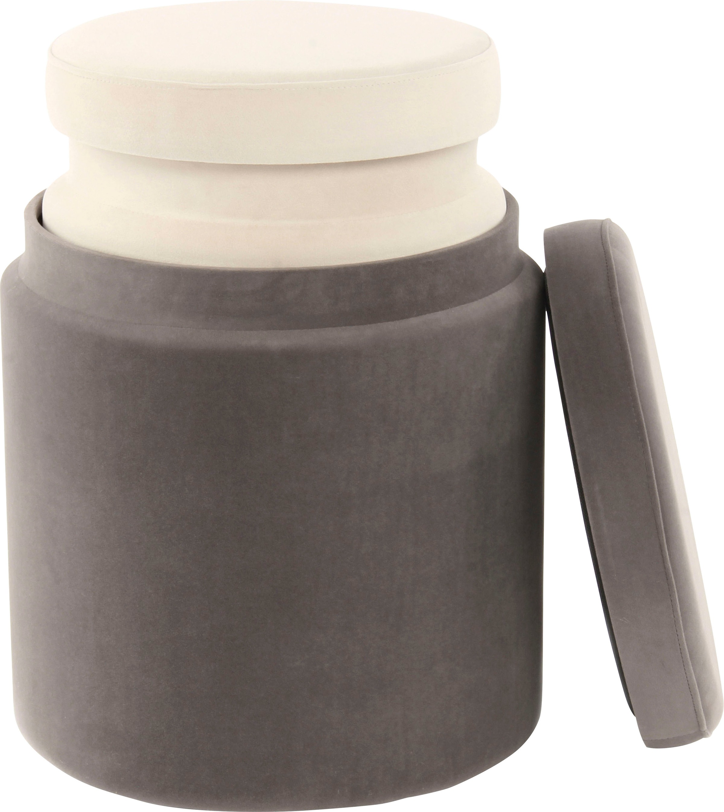 Thumbnail - Kayoom Stauraumhocker "Hocker Zora 225 2er-Set, samtweicher Stoffbezug,runde elegante Form" Set, 2 Stk. tlg. samtweich, ...