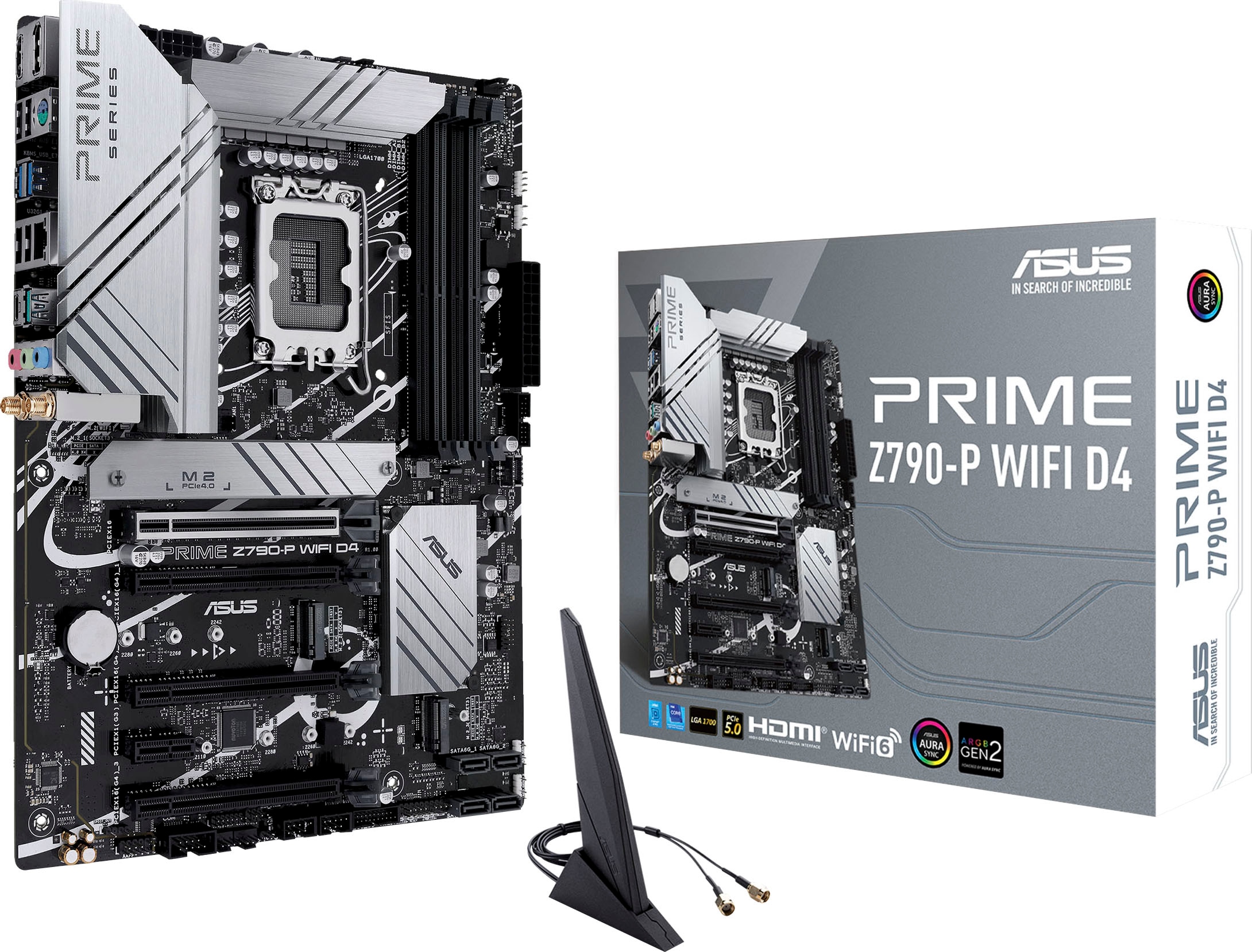 Asus Mainboard »PRIME Z790-P WIFI D4«, CIe 5.0, DDR4 Speicher, 3x M.2, WiFI 6, HDMI, DisplayPort