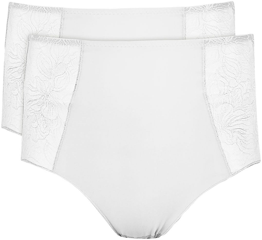 Nina Von C. High-Waist-Slip »"Cotton Shape"«, (2er Pack), mit seitlich eingesetztem Spitzen-Tüll