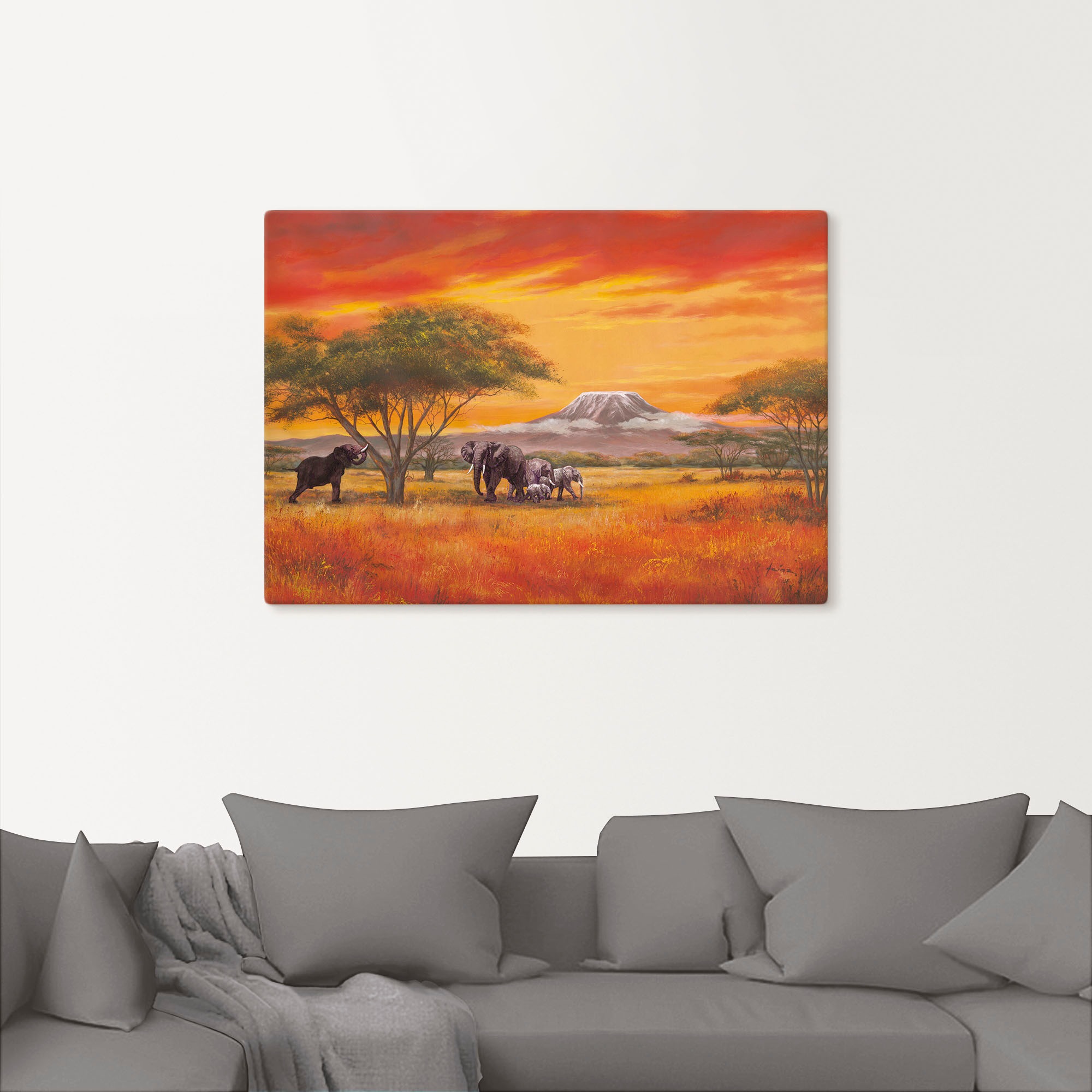 Artland Wandbild »Elefanten«, Elefanten Bilder, (1 St.), als Alubild, Outdoorbild, Leinwandbild, Poster, Wandaufkleber