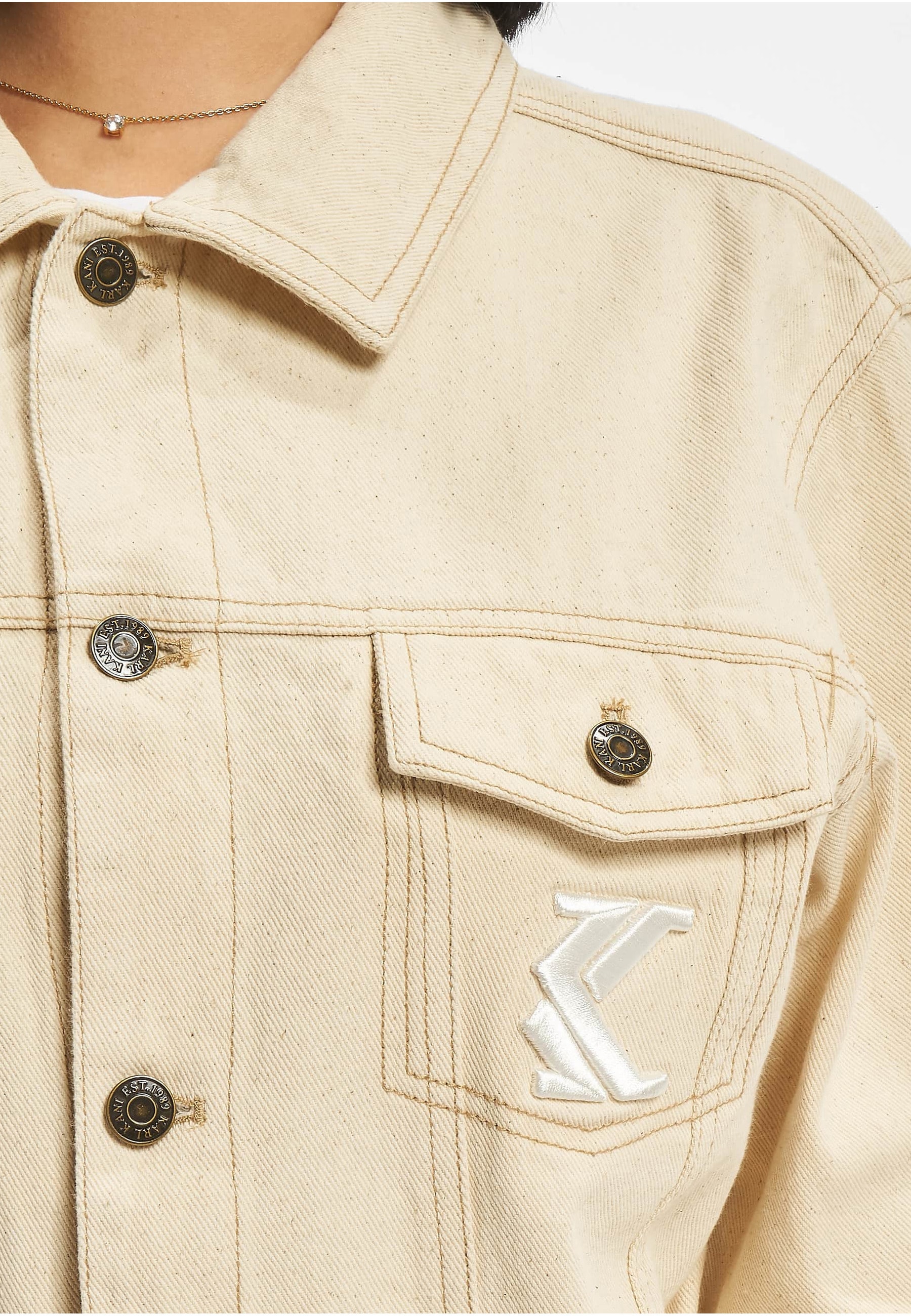 Karl Kani Jeansjacke »Karl Kani Herren KU221-015-1 KK OG Ecru Jacket« 1 Stk. tlg. ohne Kapuze