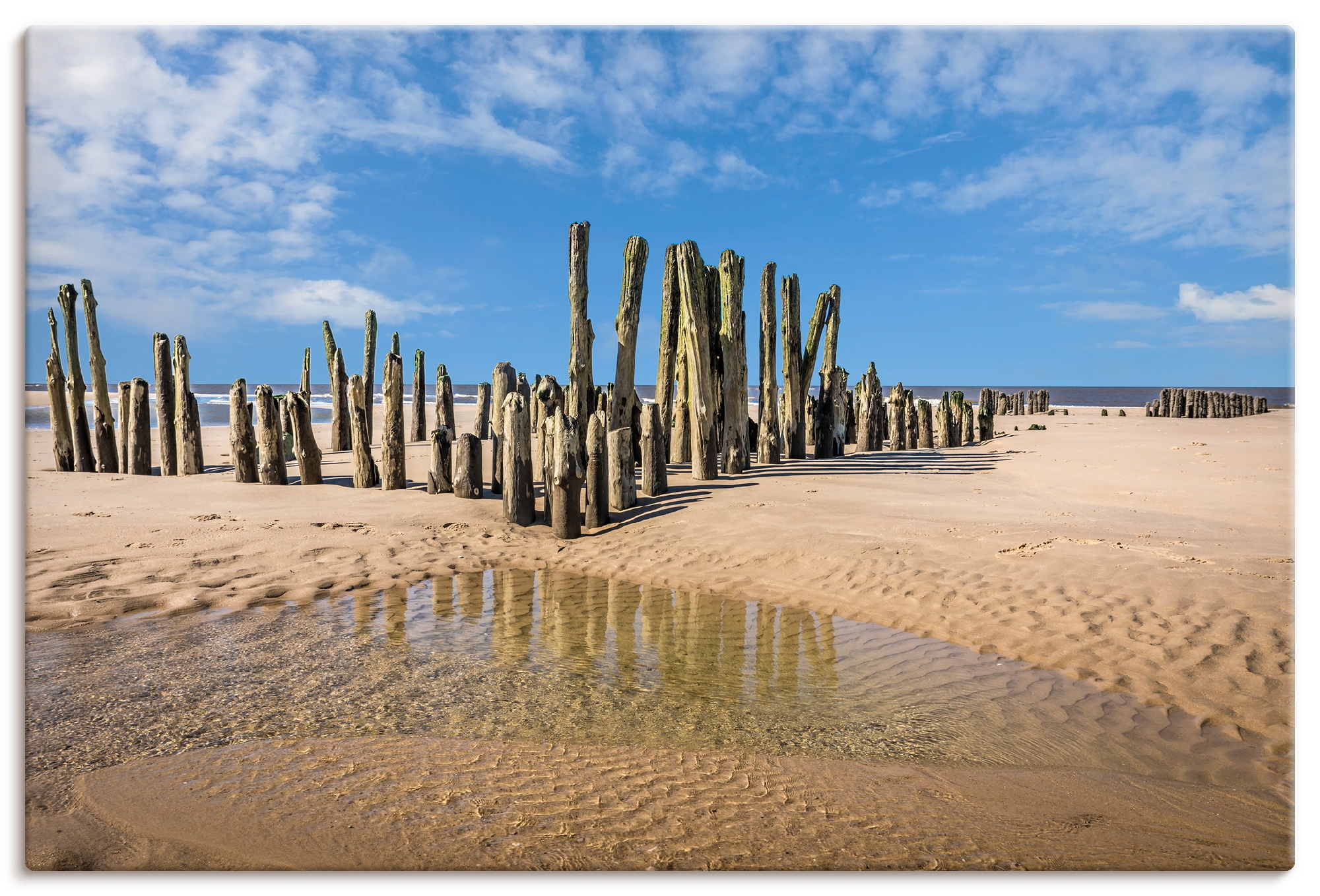 Artland Wandbild "Alte Buhnen am Strand von Rantum Sylt" 1 Stk. tlg. als Alubild, Leinwandbild, Poster, Wandaufkleber in verschied. Größen