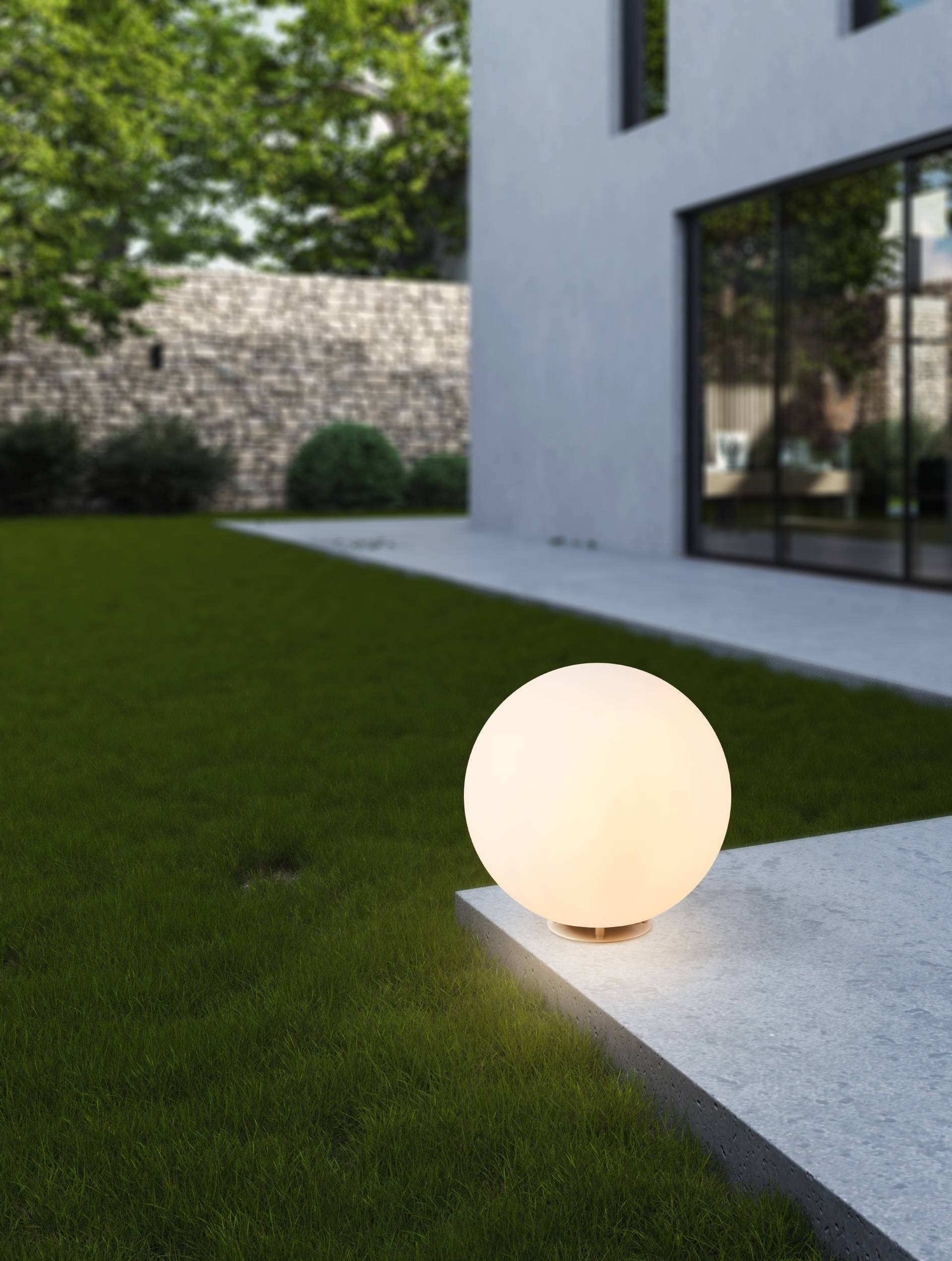 EGLO Stehlampe »Monterolo Garten Kugel, Stehlampe, Außenleuchte, Kunststoff, E27, IP65« E27 1 Stk.