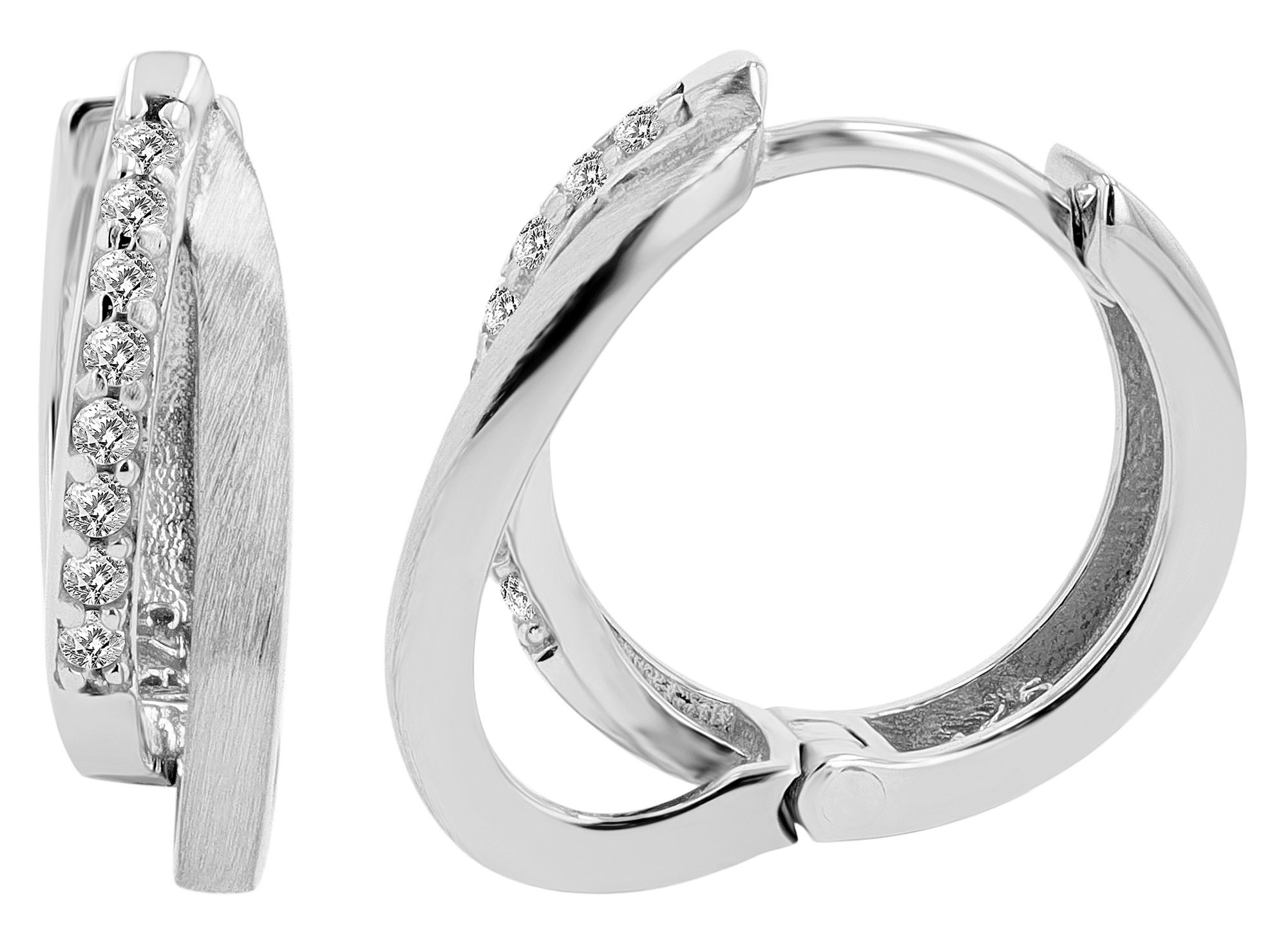 Adelia´s Klappcreolen »Damen Ohrringe – Klappcreole aus 925 Silber« Ideal als Geschenk zum Valentinstag