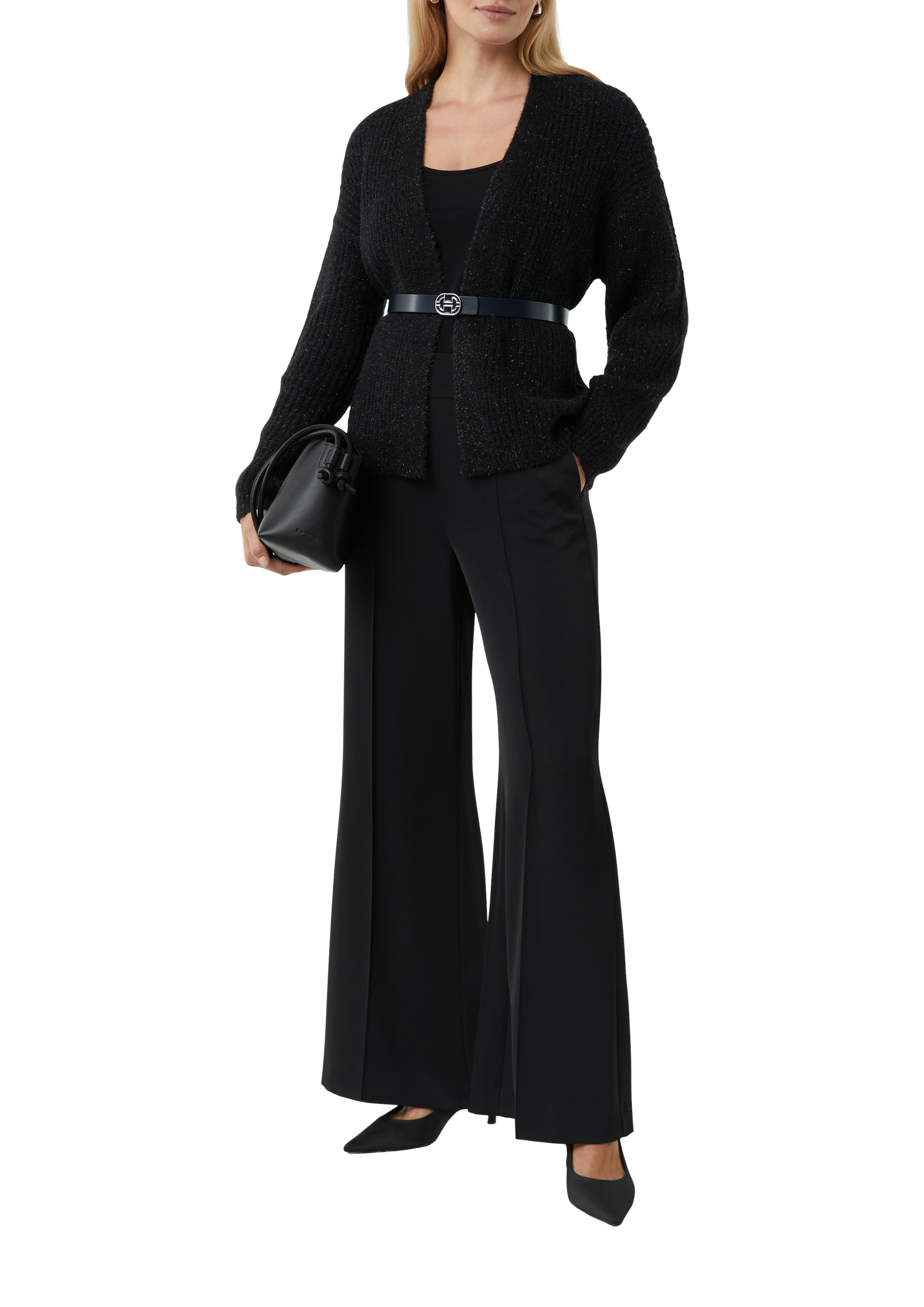 Comma Strickjacke , mit Glitzerfäden, ohne Verschluss
