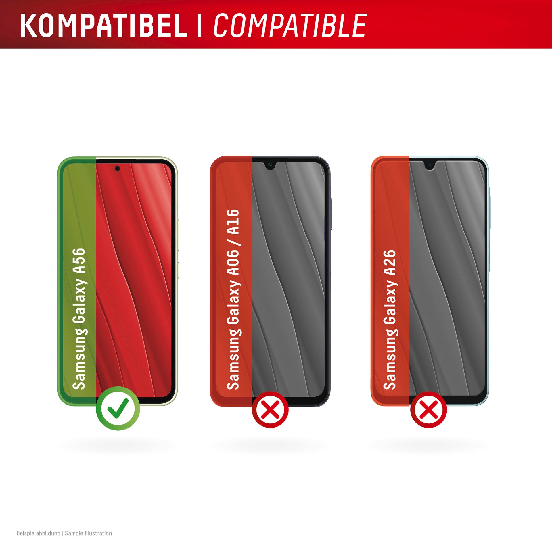 Displex Displayschutzglas »Premium Glass Screen Protector (Full Cover)«, für Samsung Galaxy A56, Displayschutzfolie, Schutzfolie, Bildschirmschutz, kratz- & stoßfest