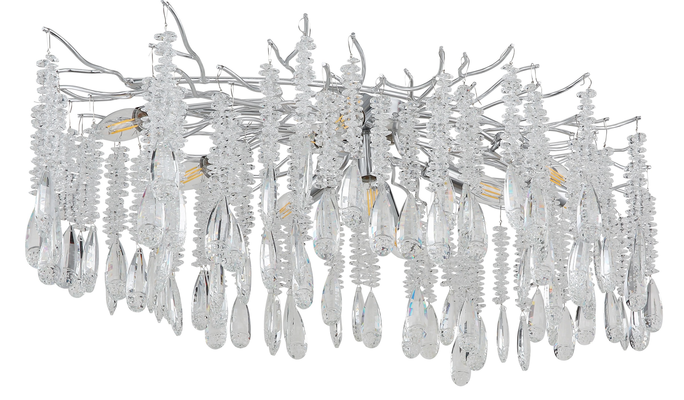 GLOBO LIGHTING Deckenleuchte »KINGA« E14 1 Stk. Deckenleuchte silber matt mit edlen Glaskristallen