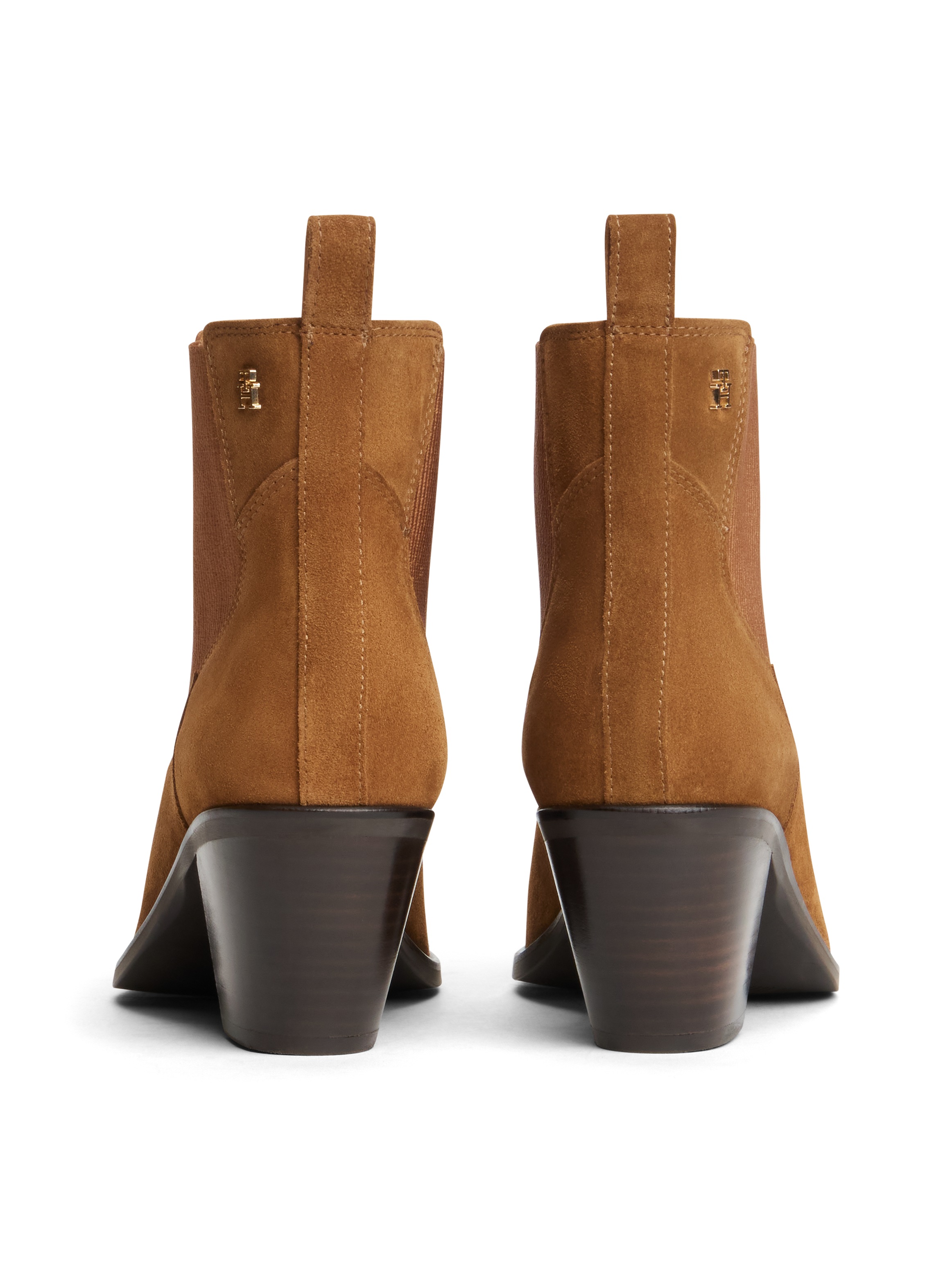 Tommy Hilfiger Chelseaboots »SUEDE WESTERN CHELSEA BOOT«  Trichterabsatz, Westerstiefelette mit breitem Stretcheinsatz
