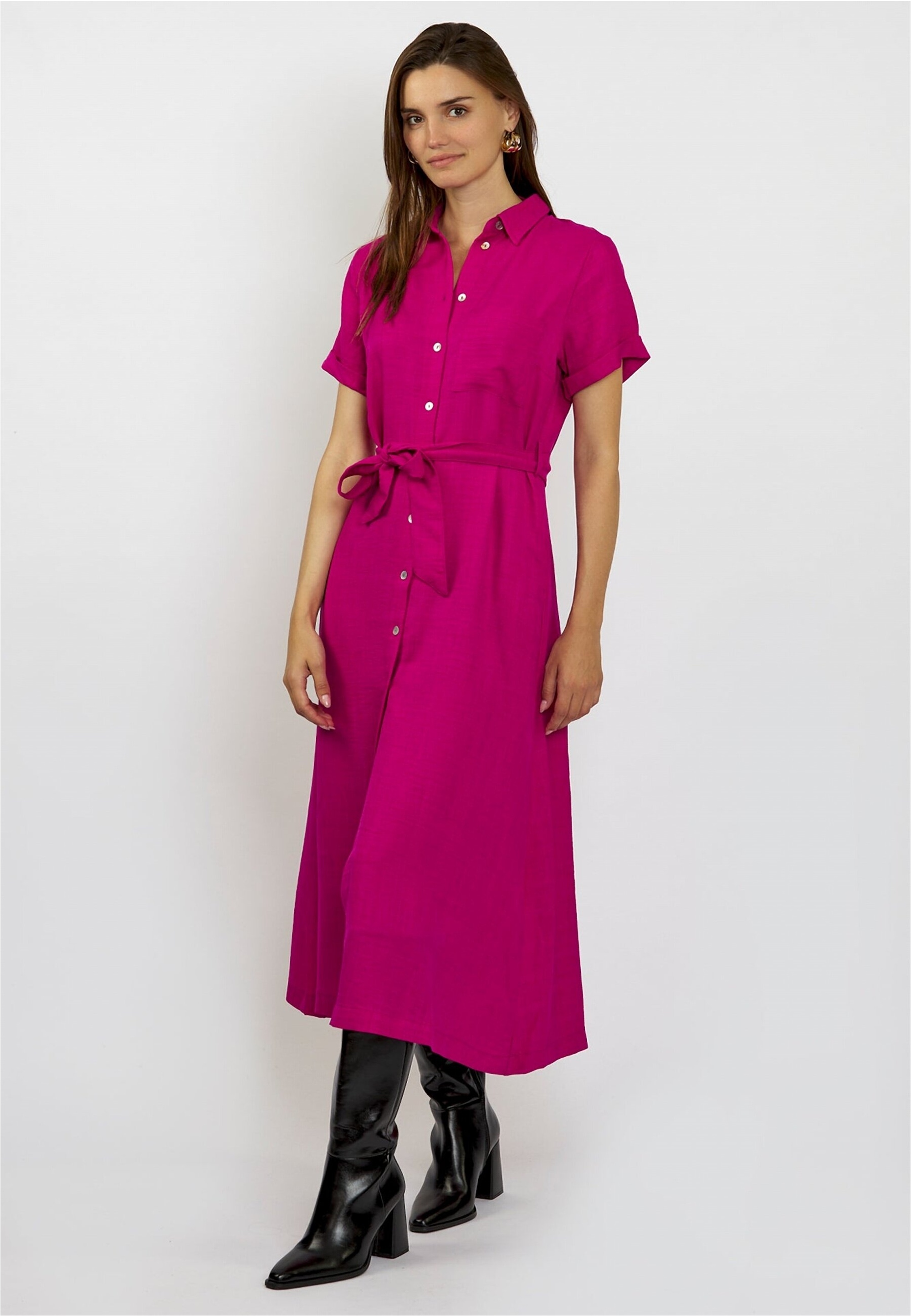 freshlions Jerseykleid »Long Button up«, mit langem Schnitt