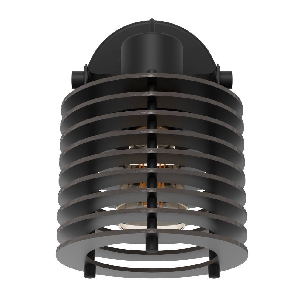 EGLO Deckenspot »SEGOVIA« E27 1 Stk. Wandleuchte, Wandspot aus Metall und Holz in Schwarz, E27 Fassung