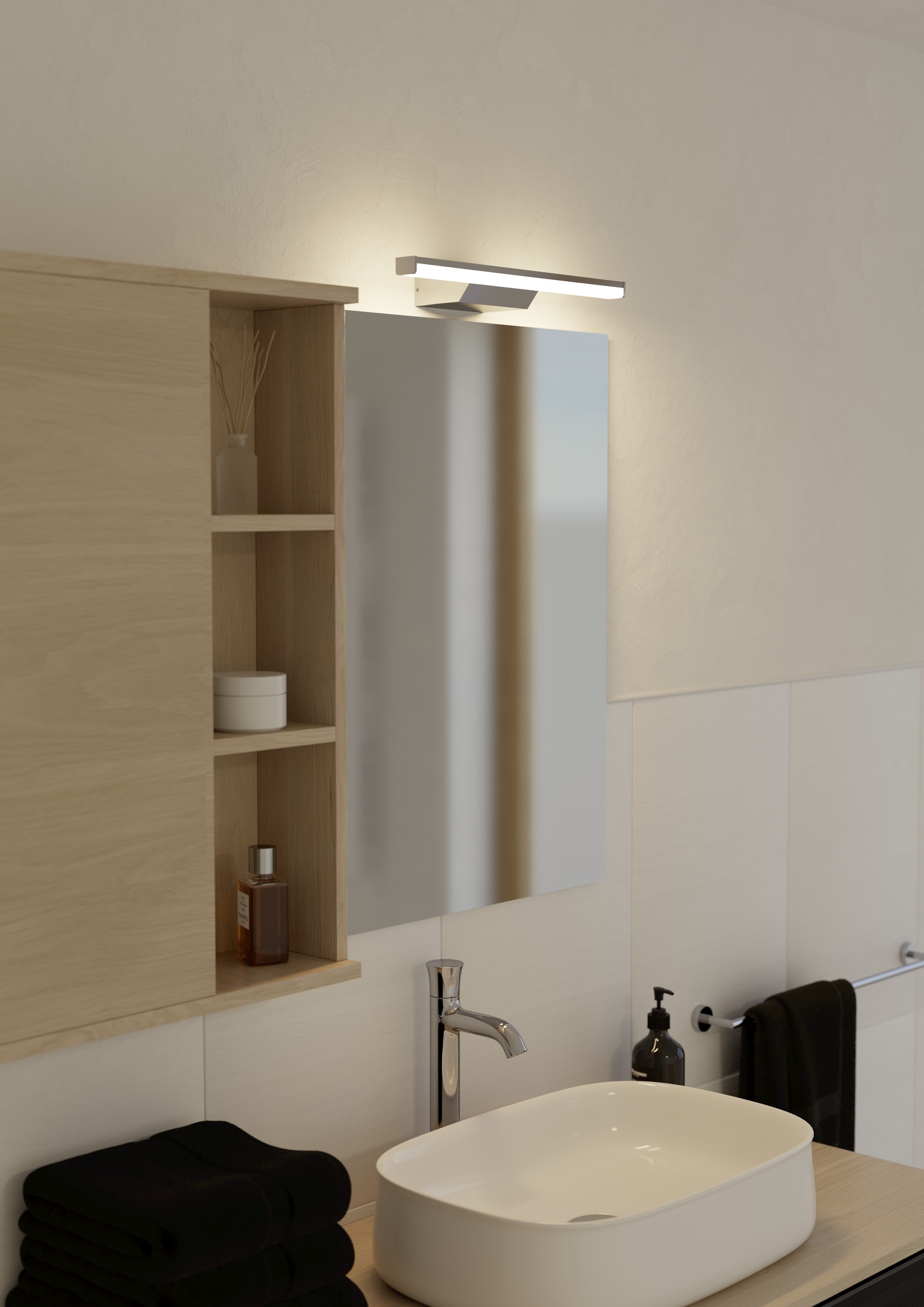 EGLO Spiegelleuchte »REGELLO-Z Spiegellampe - Kunststoff, Alu - LED - 12W - IP44« LED-Modul 1 Stk. Kaltweiß | Neutralweiß | RGB | Warmweiß