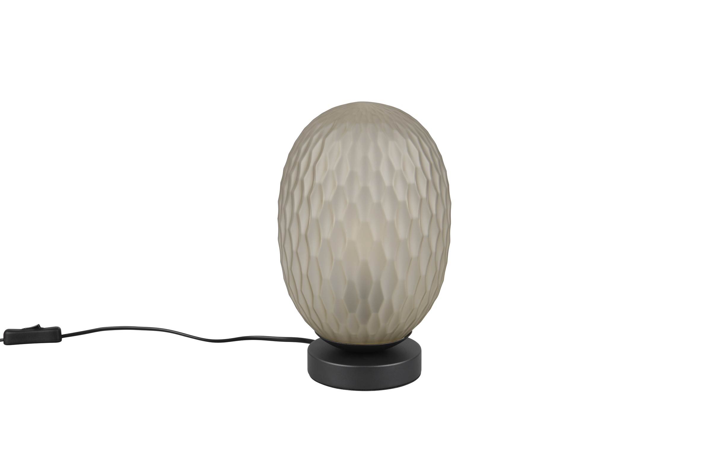 TRIO Leuchten Tischleuchte »FACETTE, Nachttischlampe mit Glas-Schirm Ø 18cm, Schnurschalter« E27 1 Stk. warmweiß - kaltweiß exkl. Leuchtmittel 1x E27 max 25W, Höhe 29cm, Tischlampe Schlafzimmer