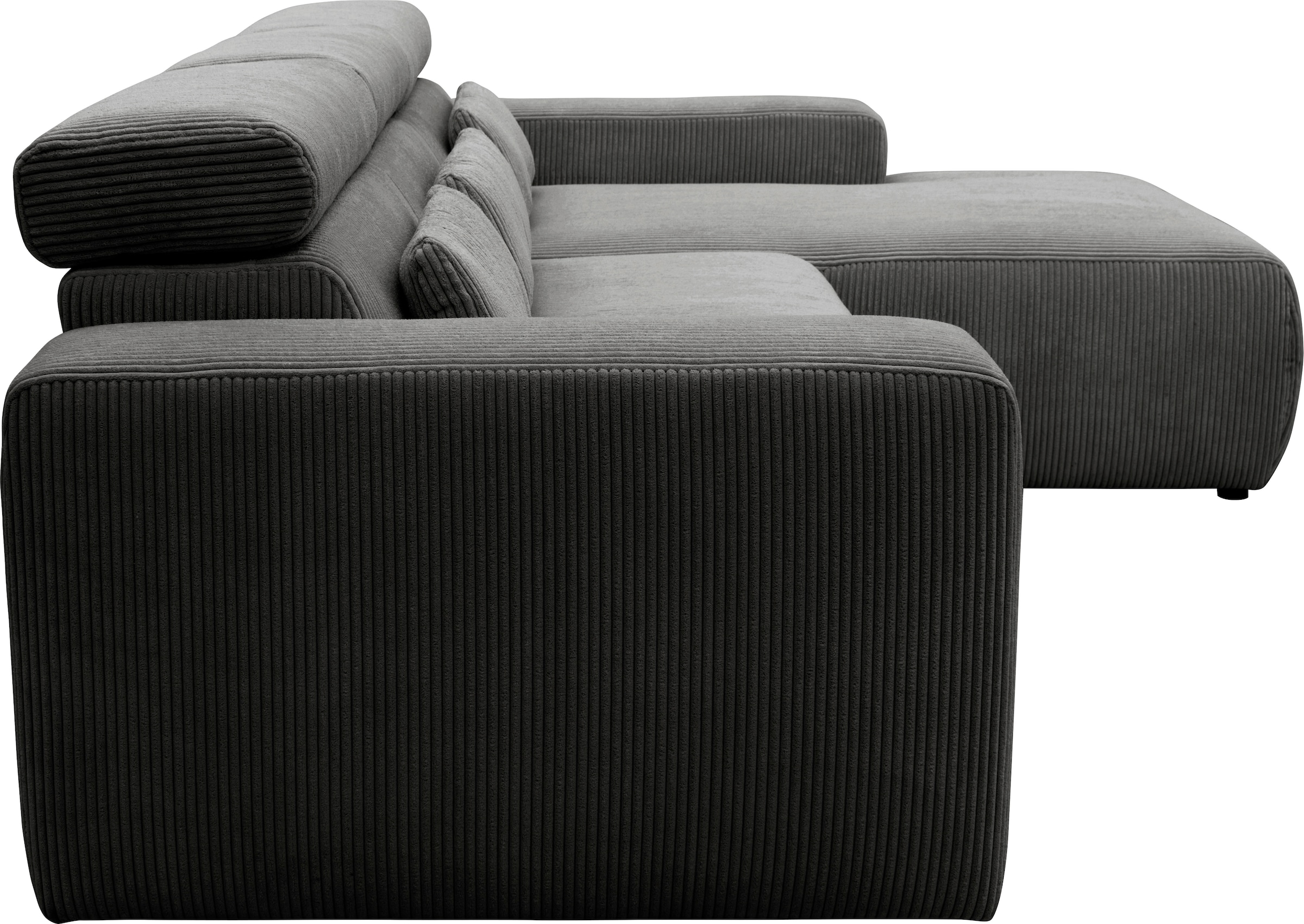 DOMO collection Ecksofa »Brandon große Ausführung B/T/H: 289/177/80 cm, auch in Leder und Cord«, mit Kopfteilverstellung, wahlweise Sitztiefenverstellung, L-Form