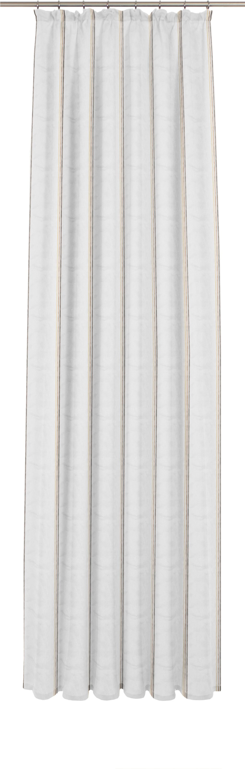 Gardine WIRTH, B:950cm H:160cm, braun, Polyester, Wohnzimmer, Gardinen, "Chloé", Fertig-Store mit FB 1:3 nach Maß