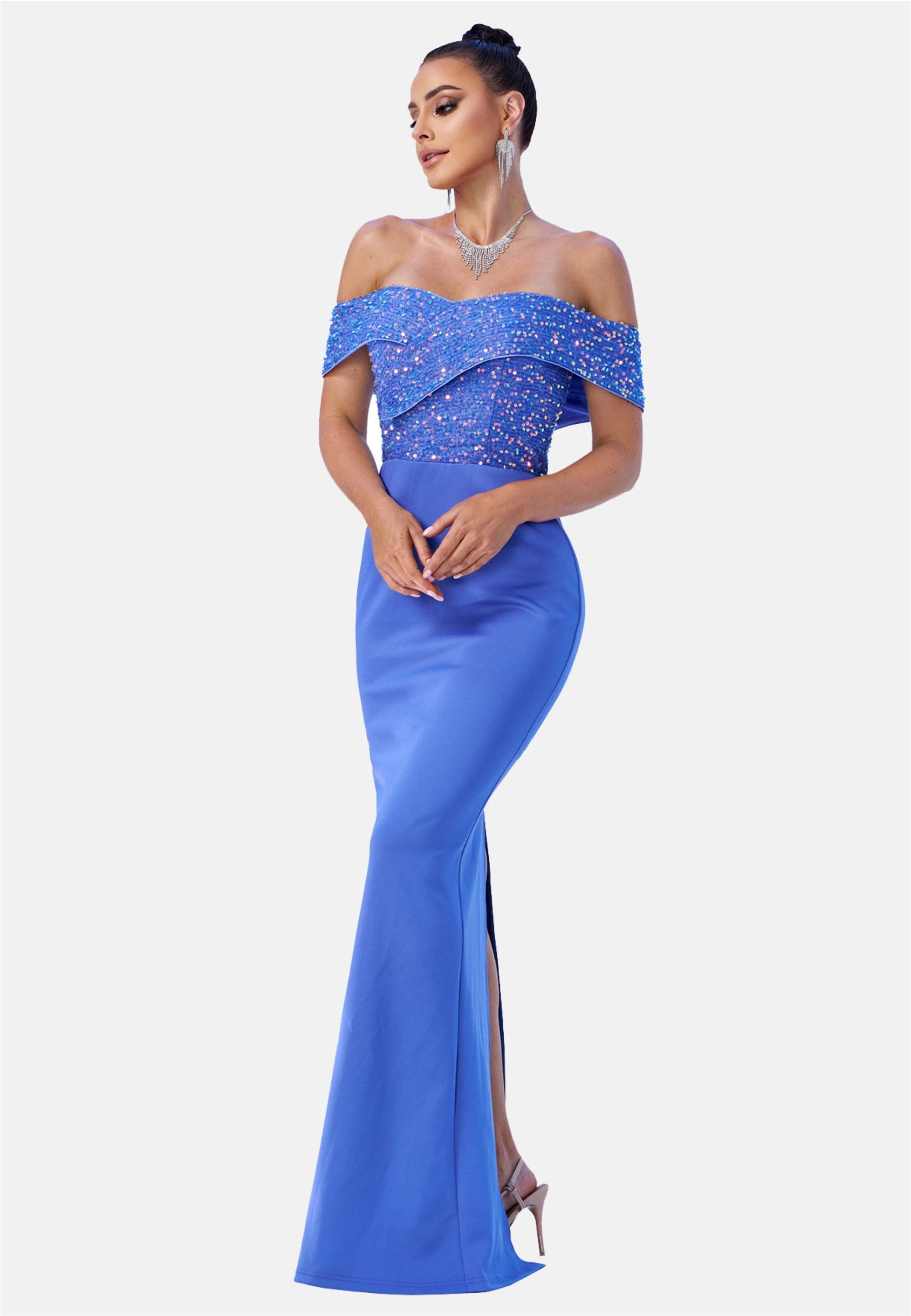 Moda Minx Jerseykleid, im schulterfreien Design
